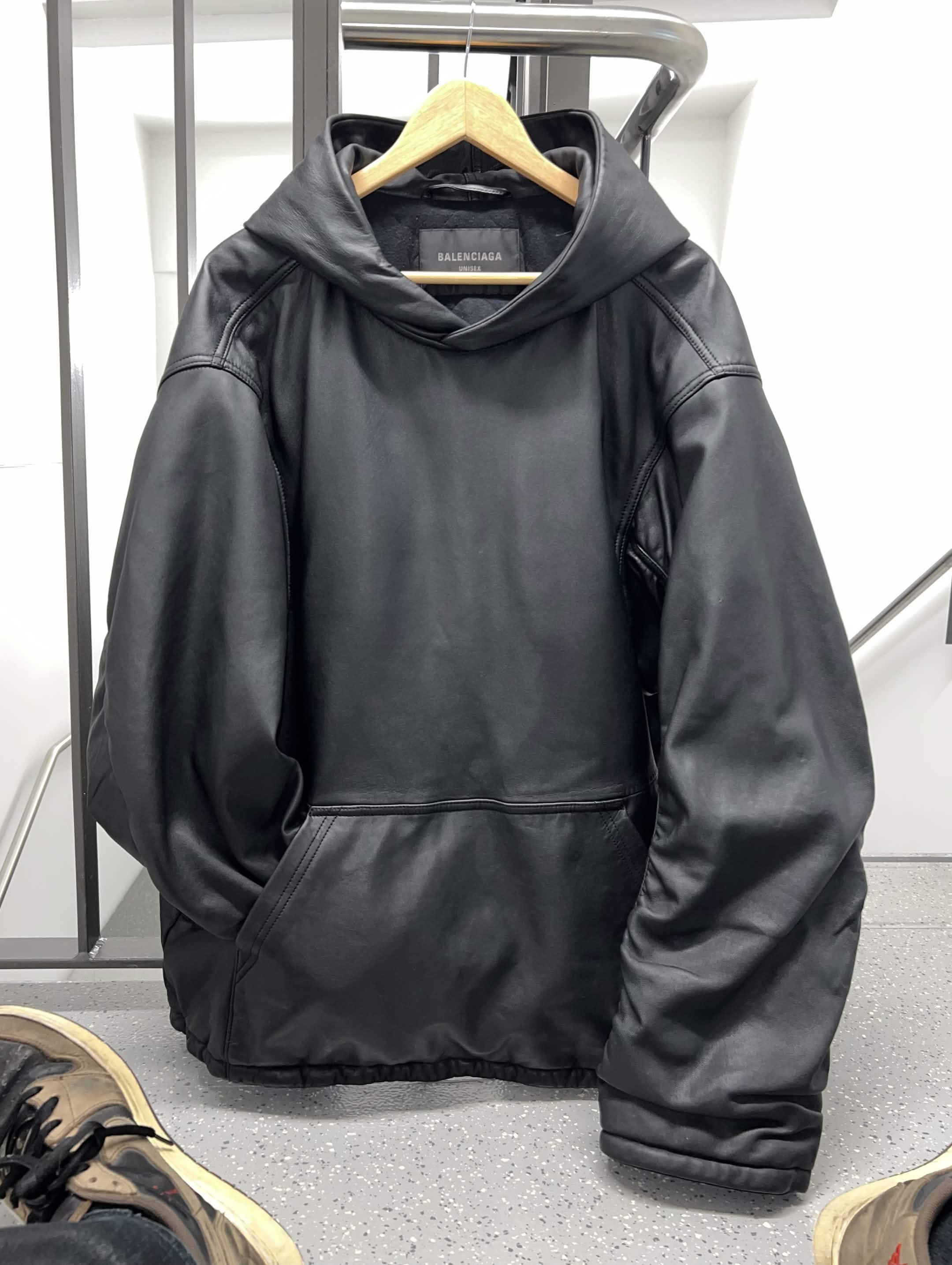 Balenciaga Balenciaga Leather Hoodie (Denma) Size US M / EU 48-50 / 2 - 13 Thumbnail