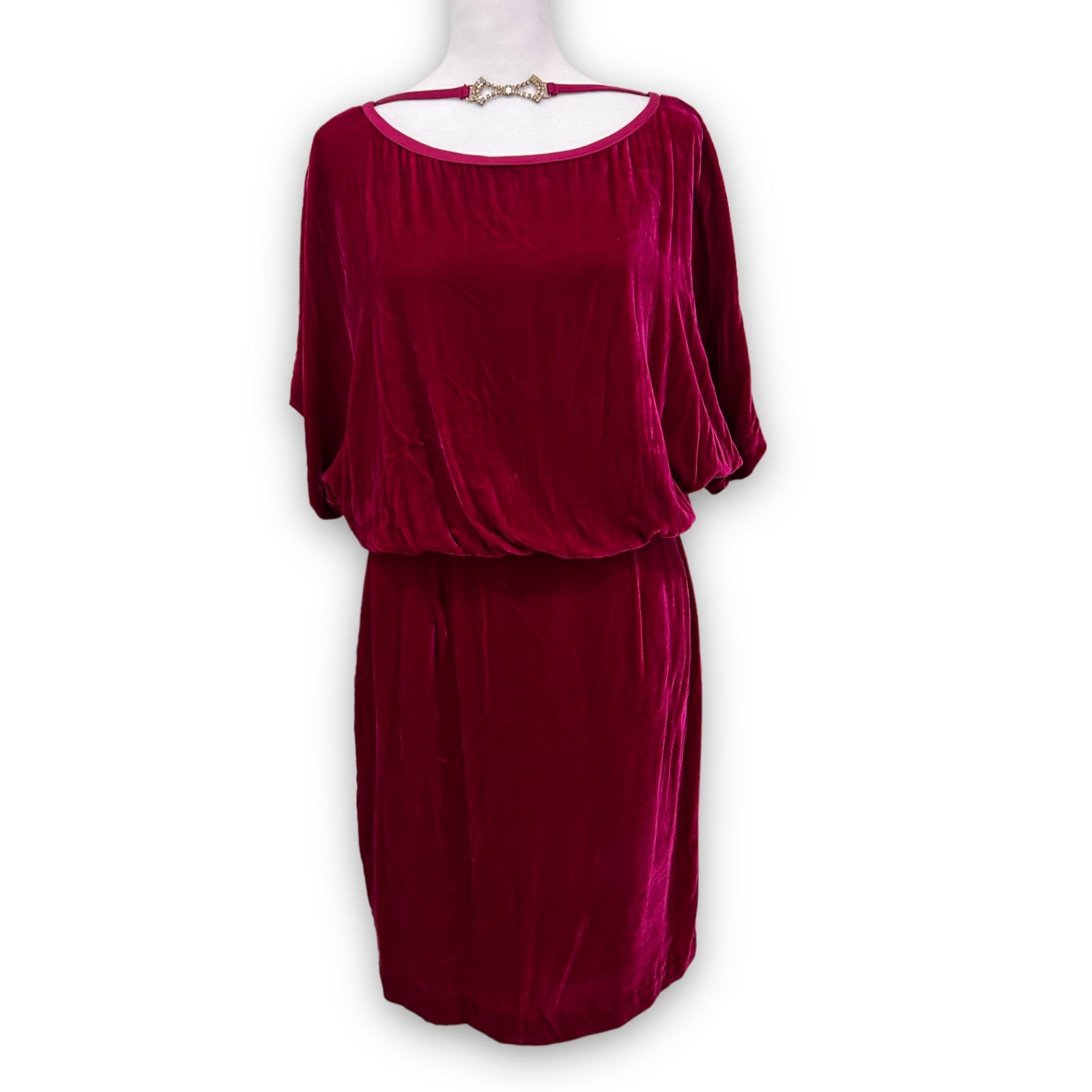 Trina Turk Trina Turk Silk Velvet Dress With Diamond Bow Sz 4 Size S / US 4 / IT 40 - 1 Thumbnail