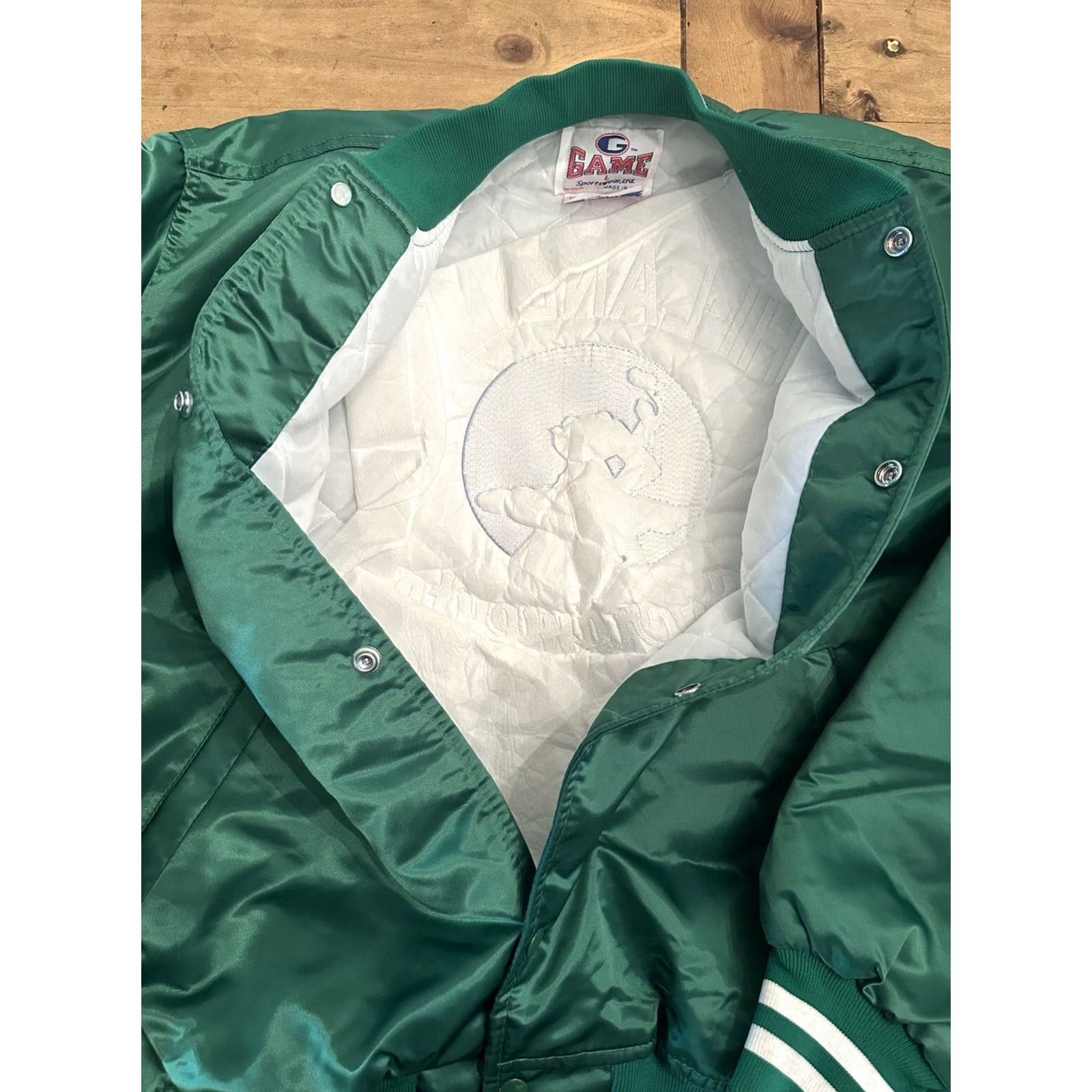 Vintage VINTAGE Flight Satin Bomber Jacket 90s Hi-Landers 4x4 Club Sacramento Green Men L Satin Bomber Jacket Mens Size US L / EU 52-54 / 3 - 6 Thumbnail