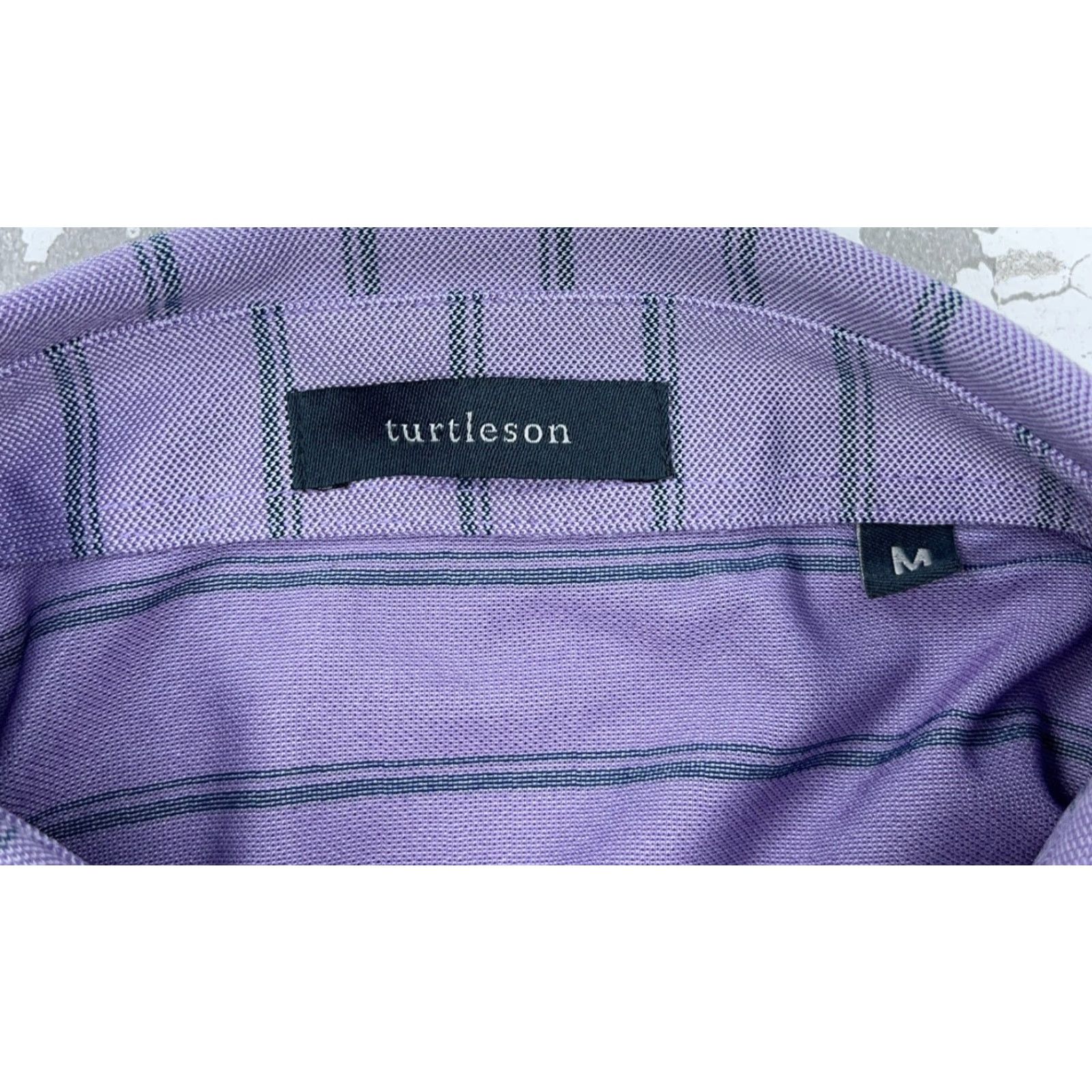 Vintage turtleson Polo Shirt Adult Medium Purple Striped Performance Golf Delaware Size US M / EU 48-50 / 2 - 3 Thumbnail