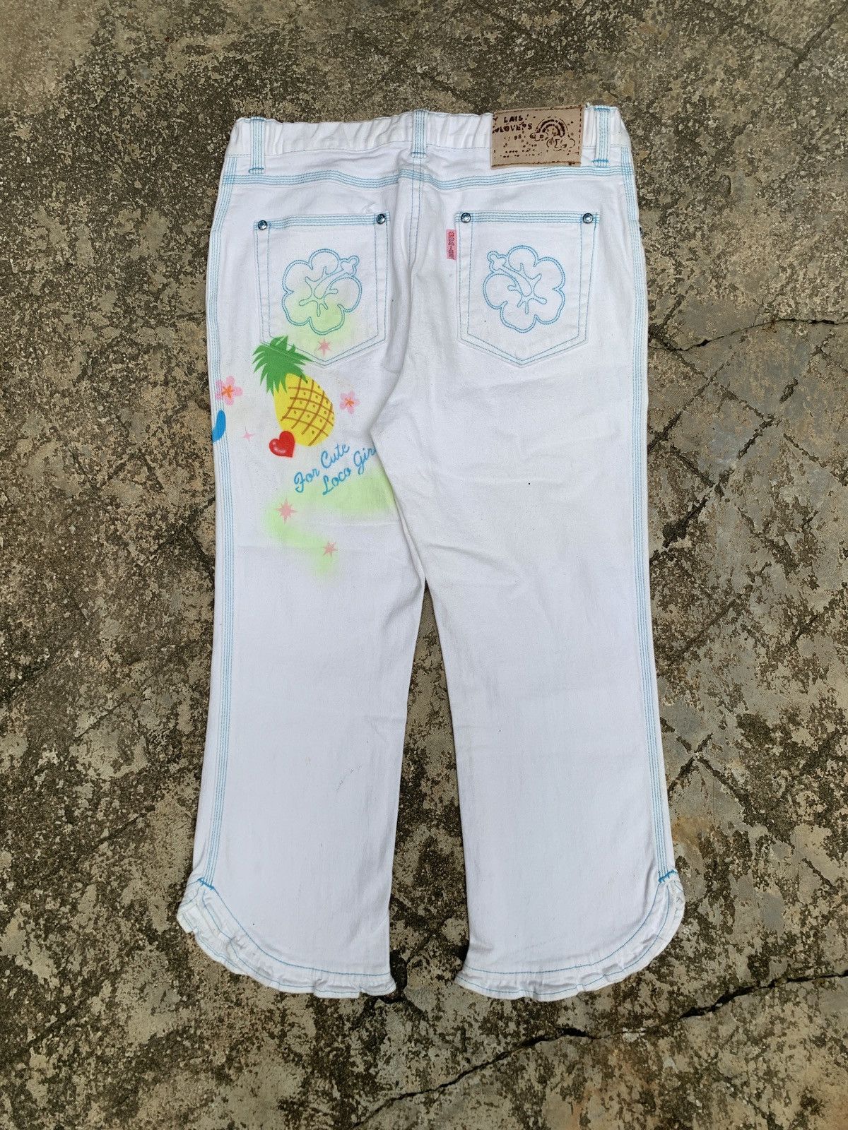 Angel Blue × Hysteric Glamour × Japanese Brand 2000s Daisy Lovers Japan Rainbow Fruits Capri Pants Size 25" / US 0 / IT 36 - 2 Thumbnail