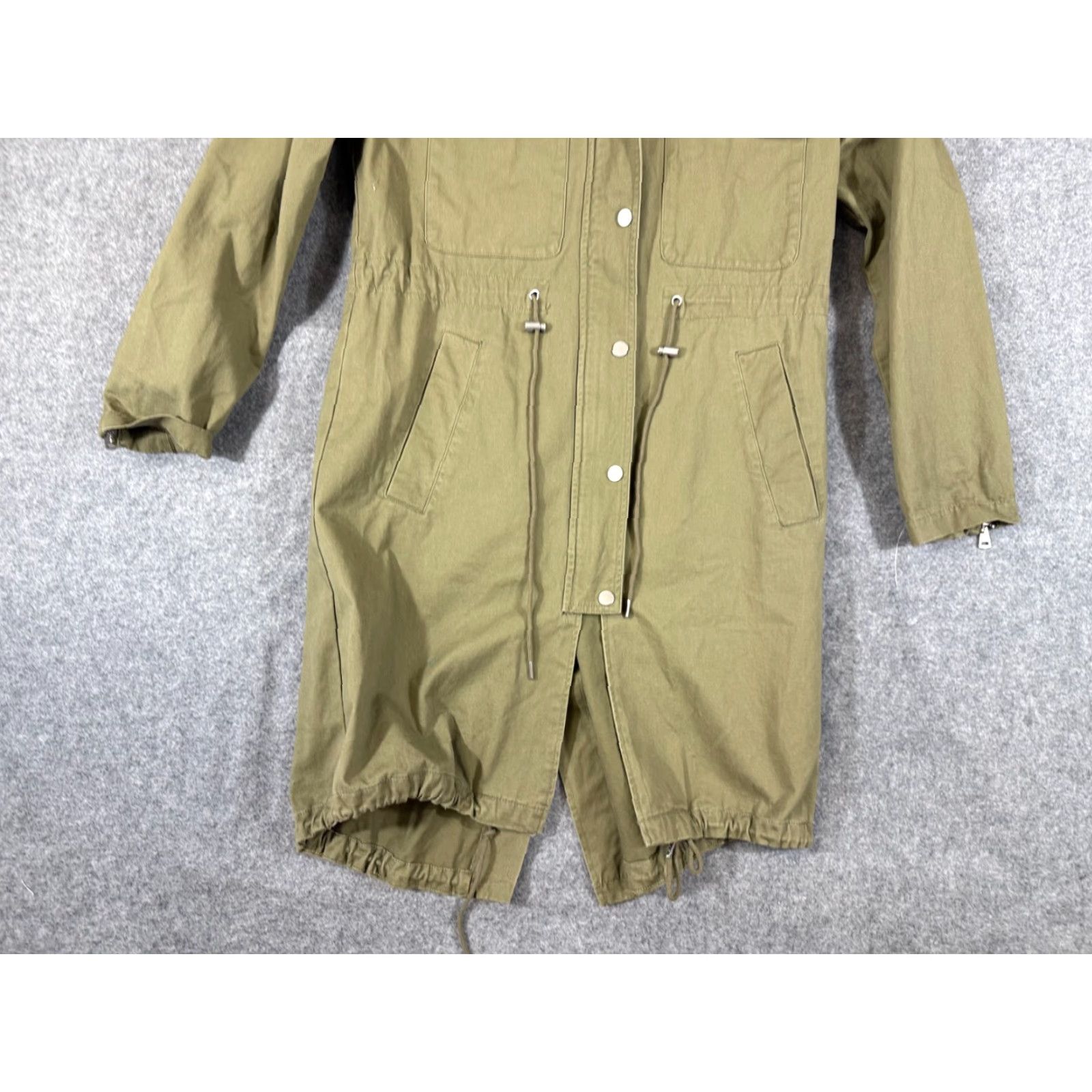 7 For All Mankind VINTAGE 7 For All Mankind Military Parka Jacket Womens M Army Green Hooded Full Zip Snap NWT Size M / US 6-8 / IT 42-44 - 4 Thumbnail