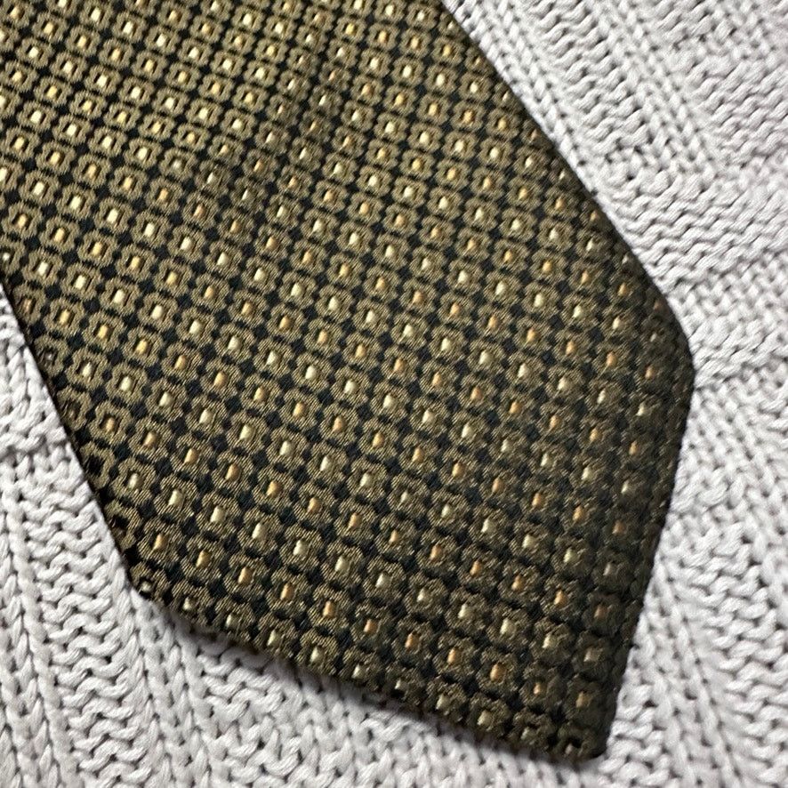 Vintage Vintage Gimbels bronze geometric print silk tie Size ONE SIZE - 2 Thumbnail