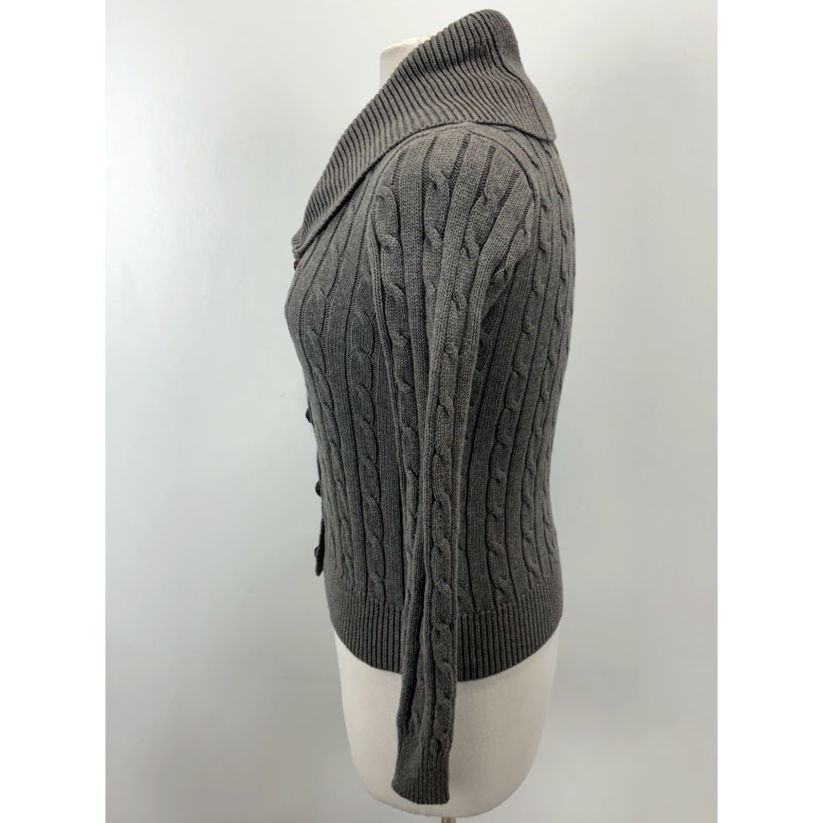 Polo Ralph Lauren Ralph Lauren Sport Cardigan Shirt Women S Gray Cable-Knit Shawl Collar Preppy Vintage? (Note: Avoid adds) Size S / US 4 / IT 40 - 2 Thumbnail