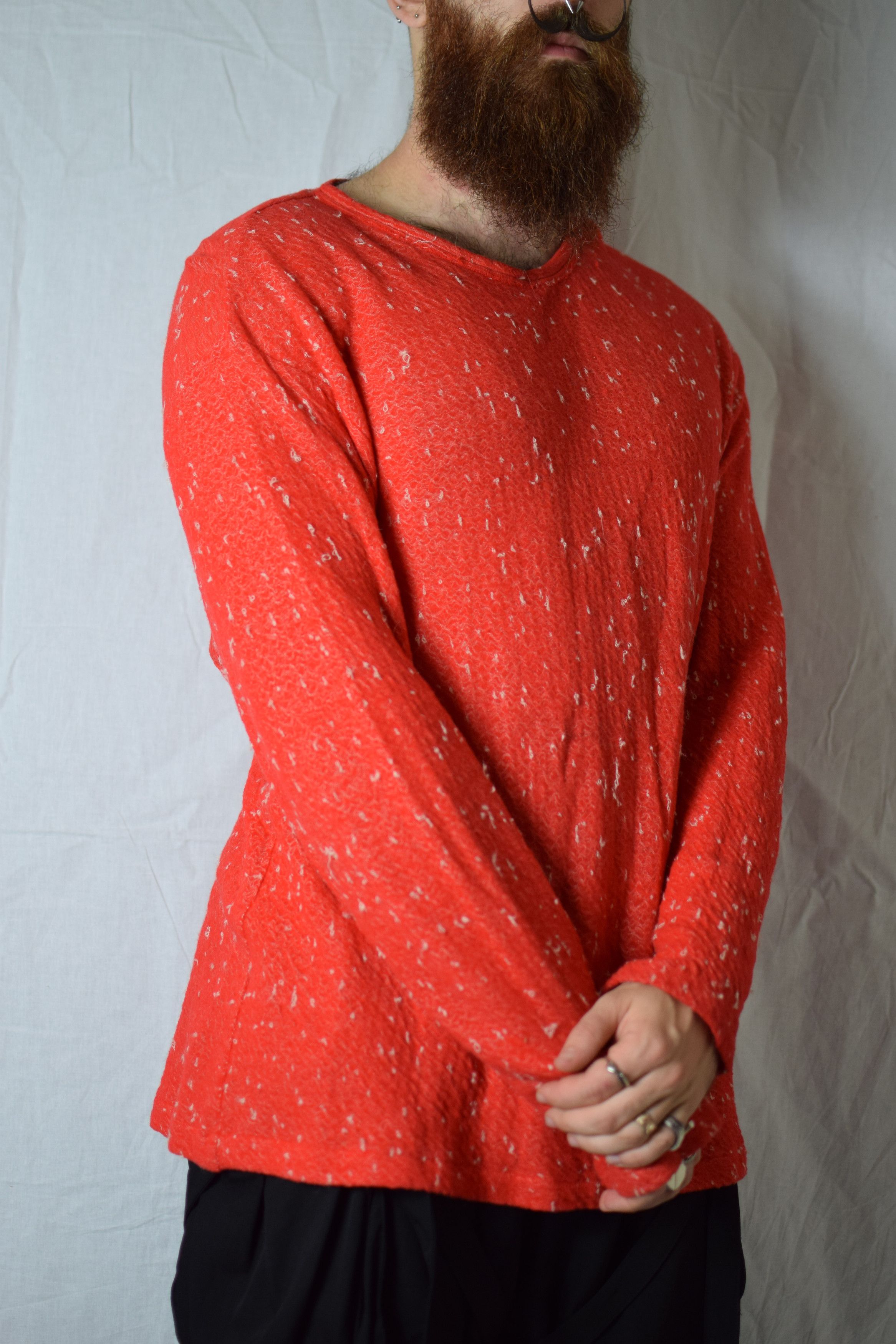 image of Yohji Yamamoto YYPH Aw13 Red Knit Top - Hq-T30-085, Men's (Size Large)