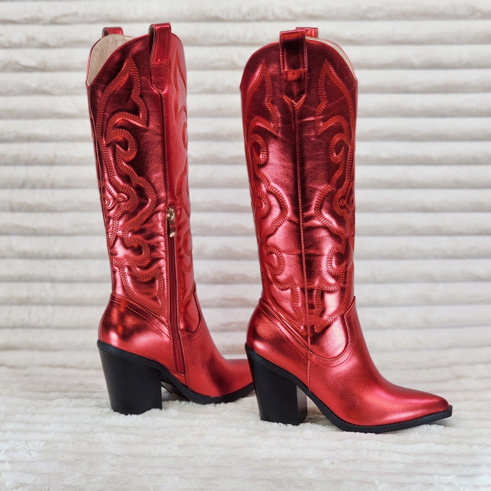 Other Electric Cowboy Brush Metallic Matte Western Knee High Cowgi Size US 6 / IT 36 - 1 Thumbnail