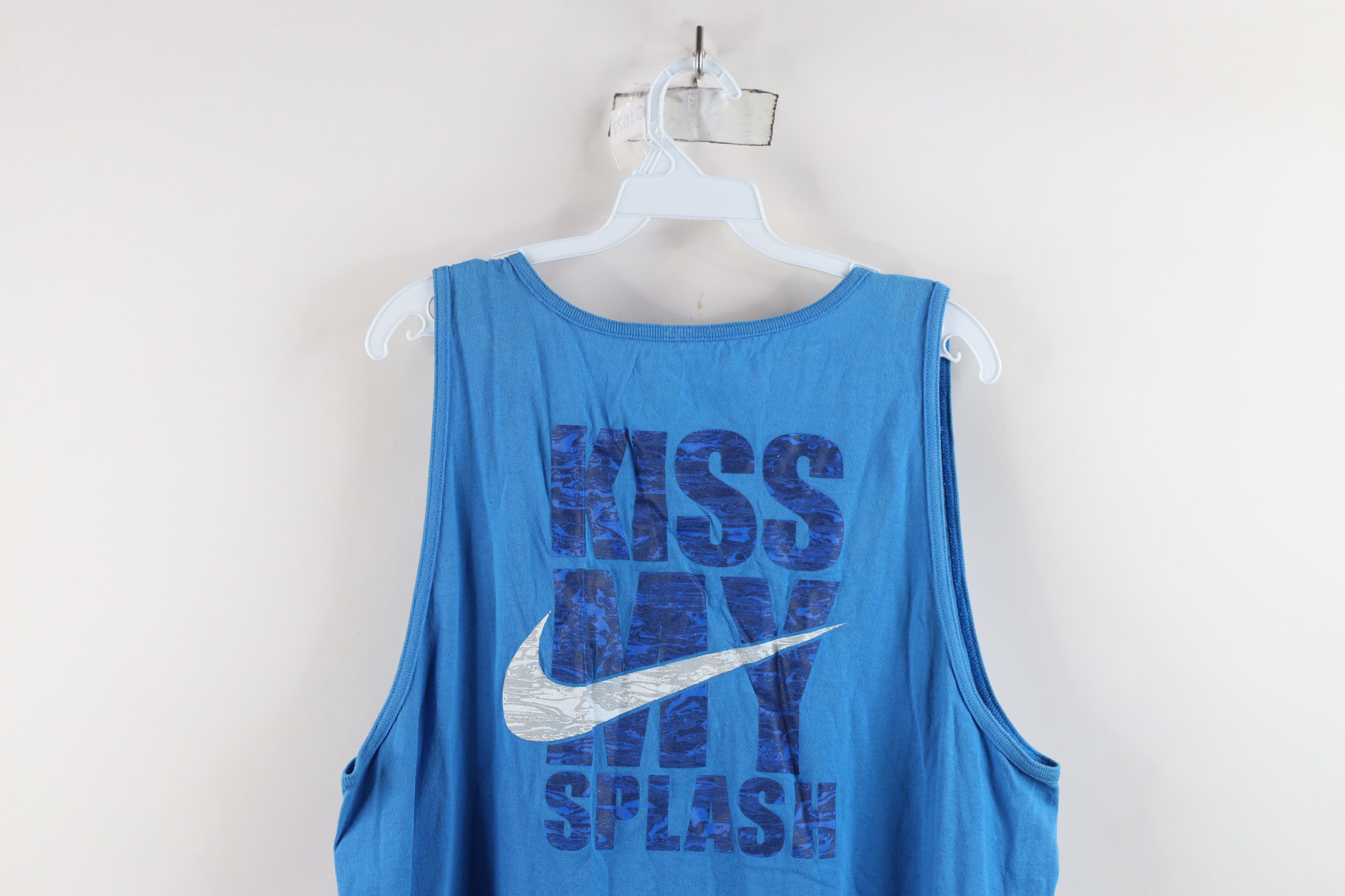 Nike × Vintage Vintage Nike Swim My Splash Tank Top T-Shirt Blue Cotton Size US L / EU 52-54 / 3 - 11 Thumbnail