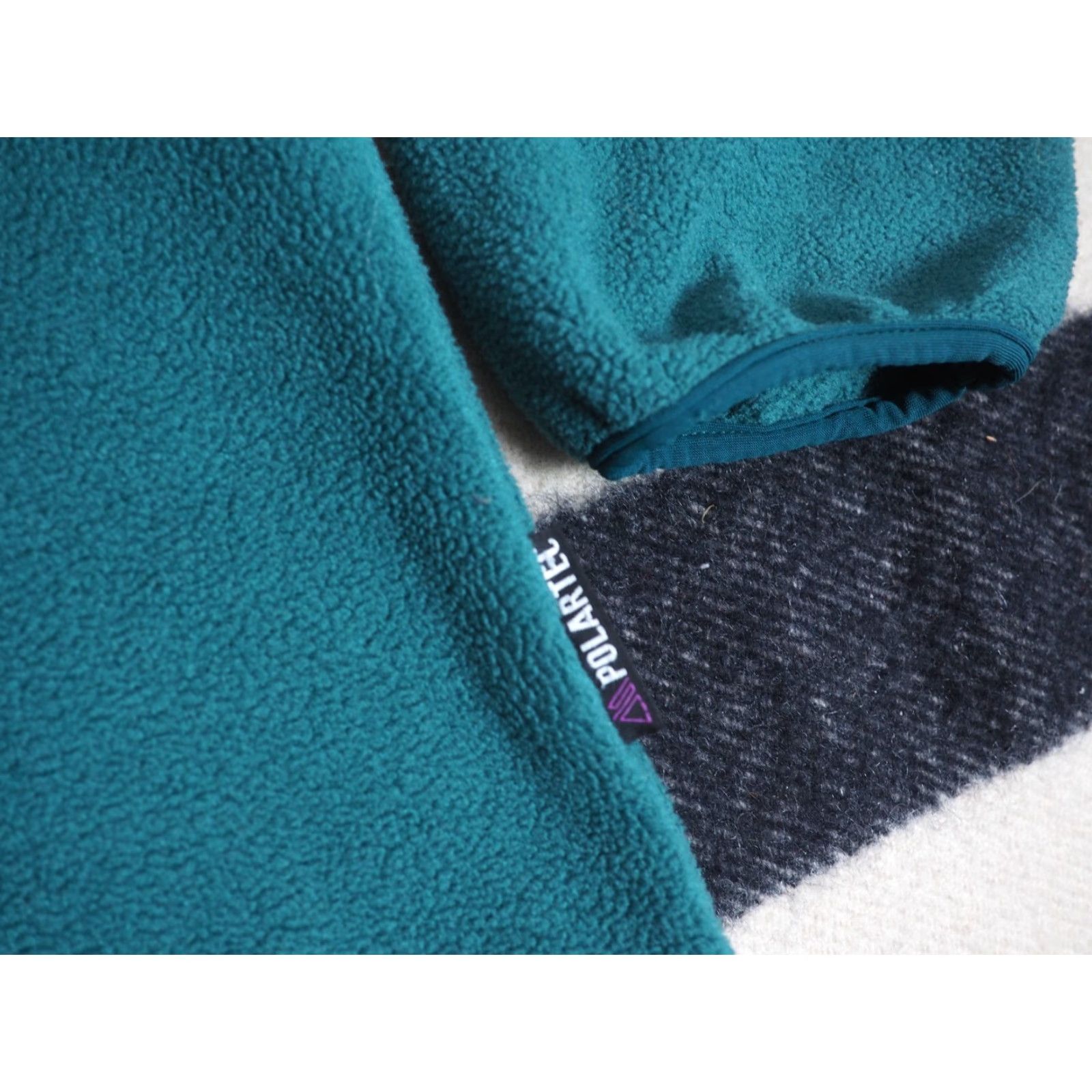 Vintage VTG Woolrich Teal Blue Green Logo Snap USA Hiking Fleece Jacket Mens L Size US L / EU 52-54 / 3 - 6 Thumbnail