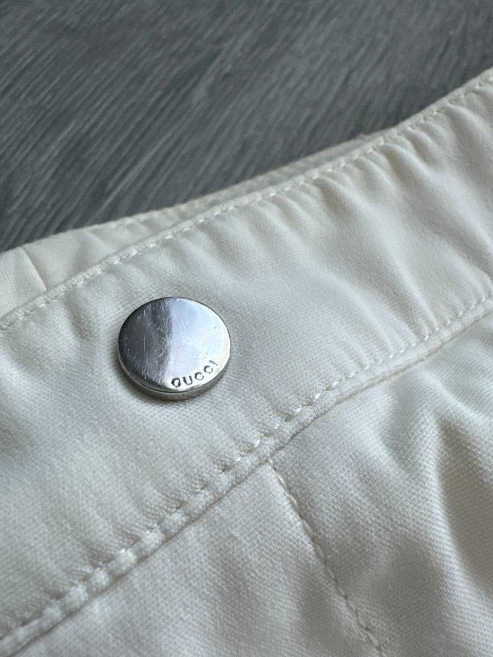 Gucci Vintage Gucci women’s pants white cotton steel logo Size 26" / US 2 / IT 38 - 13 Thumbnail