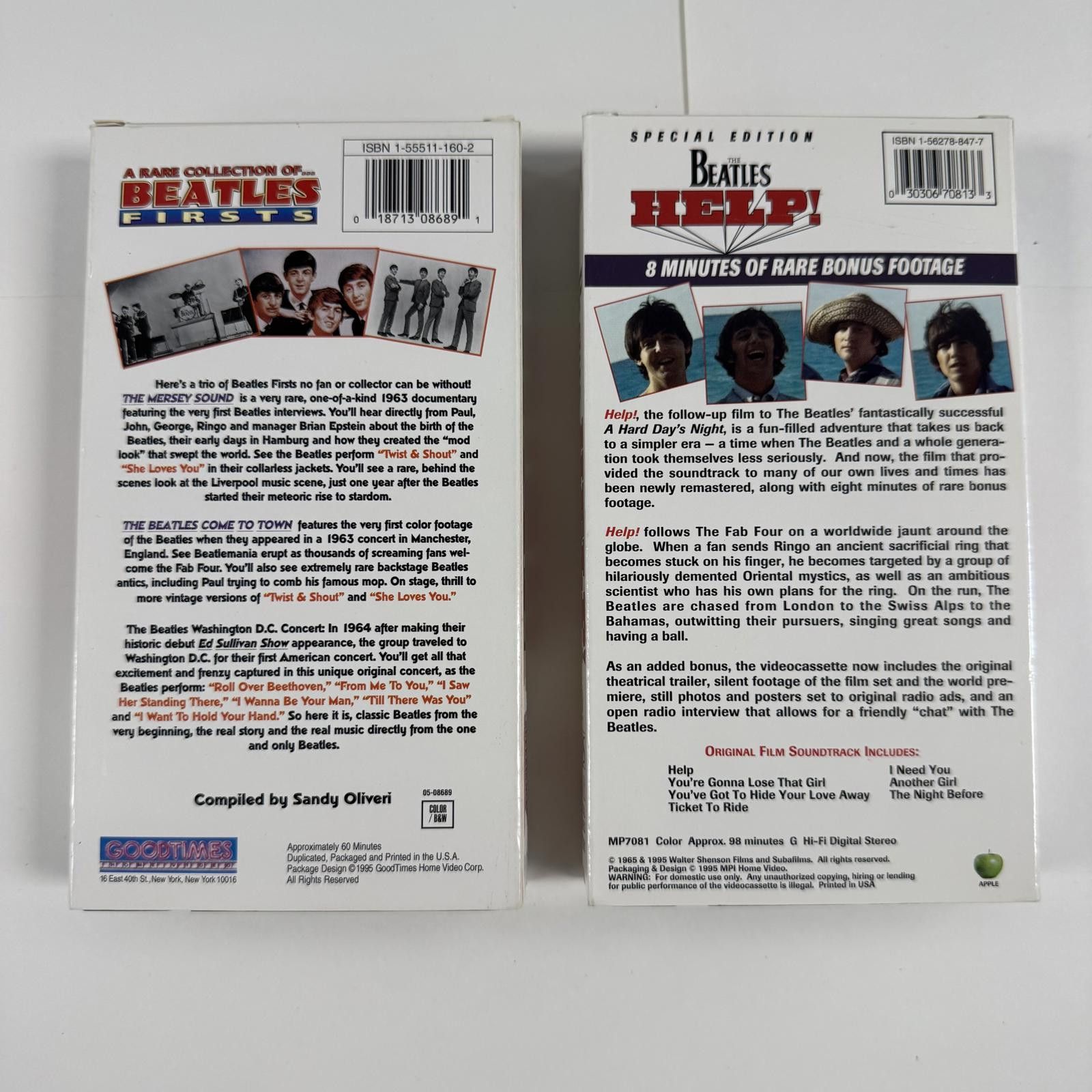 Designer The Beatles Rare VHS Collection Firsts & Help! 1995 Size ONE SIZE - 2 Thumbnail