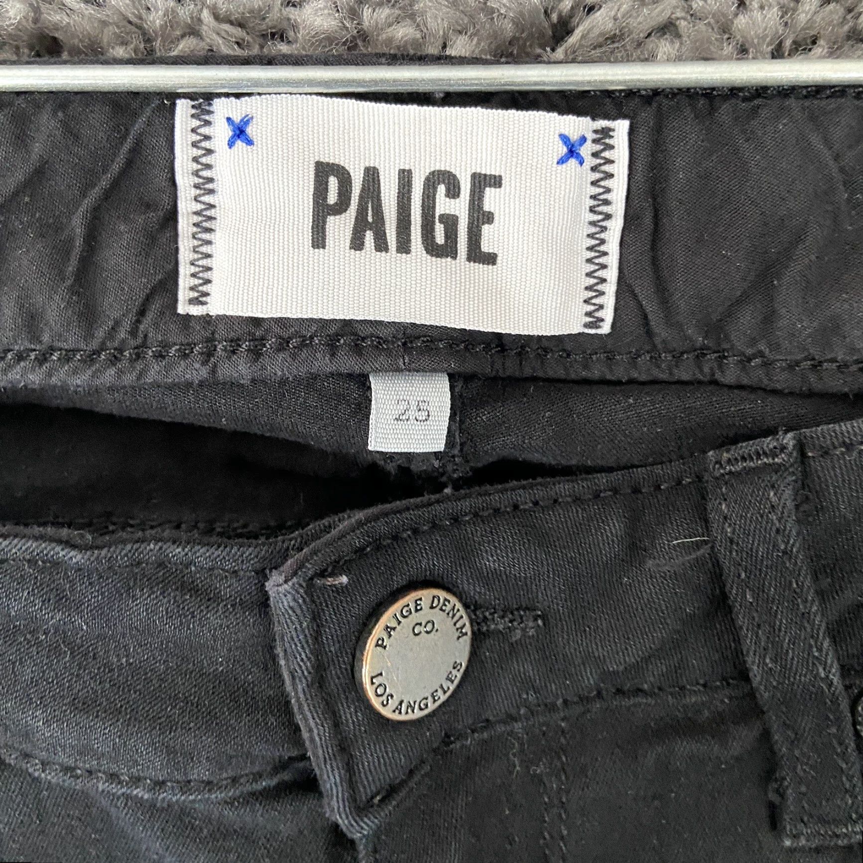 Paige PAIGE Women’s Skyline Skinny Jeans 28 Black Dark Wash Zippers Size 28" / US 6 / IT 42 - 6 Thumbnail