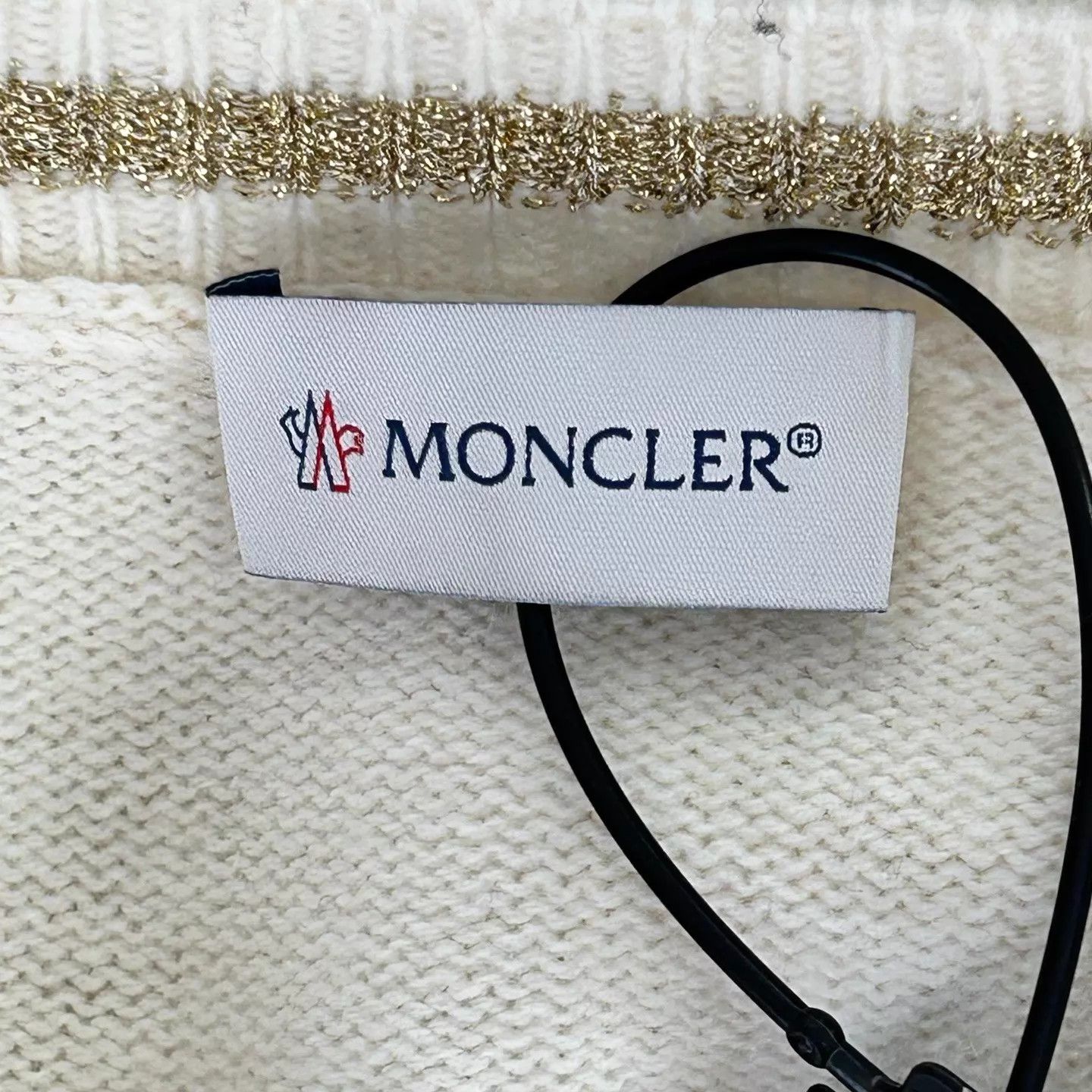 Moncler MONCLER Cream Large Logo Wool Knit Sweater M Size US M / EU 48-50 / 2 - 3 Thumbnail