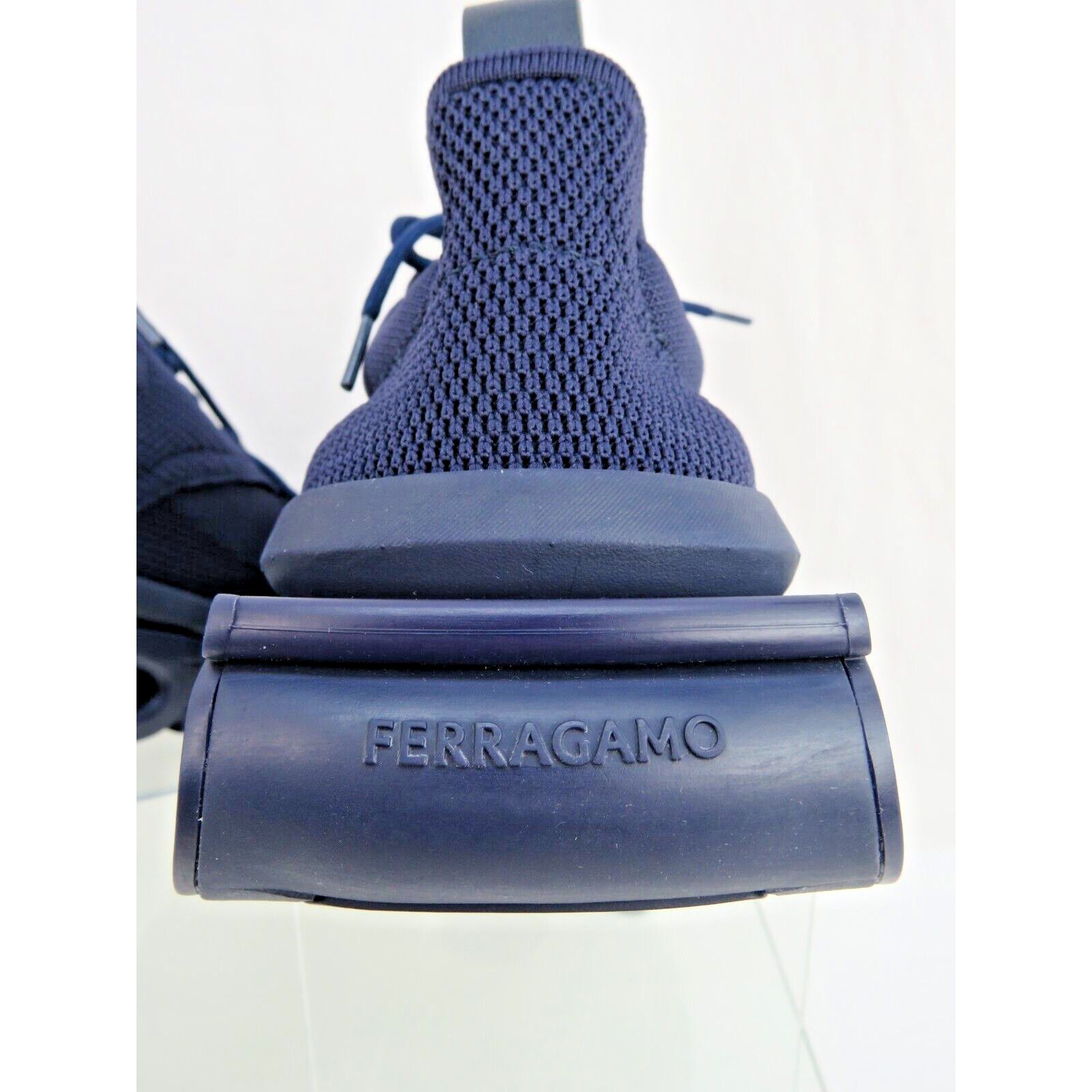 Salvatore Ferragamo FERRAGAMO DARK BLUE NIMA MESH LOGO LOW SNEAKERS 10 43 ITALY Size US 10 / EU 43 - 10 Thumbnail