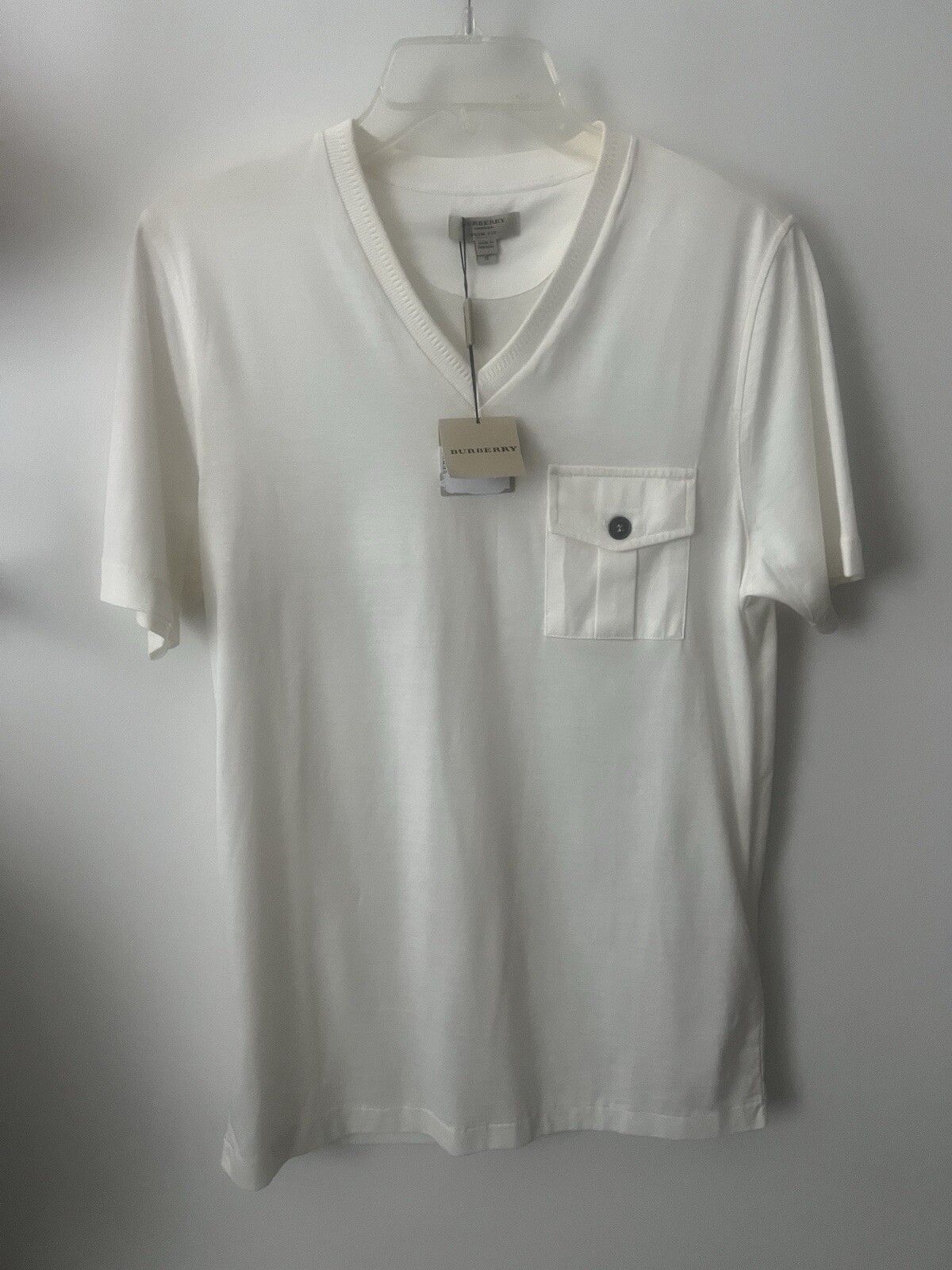 Burberry Burberry London Men’s Slim Fit White Short Sleeve Small NWT Size US S / EU 44-46 / 1 - 1 Thumbnail
