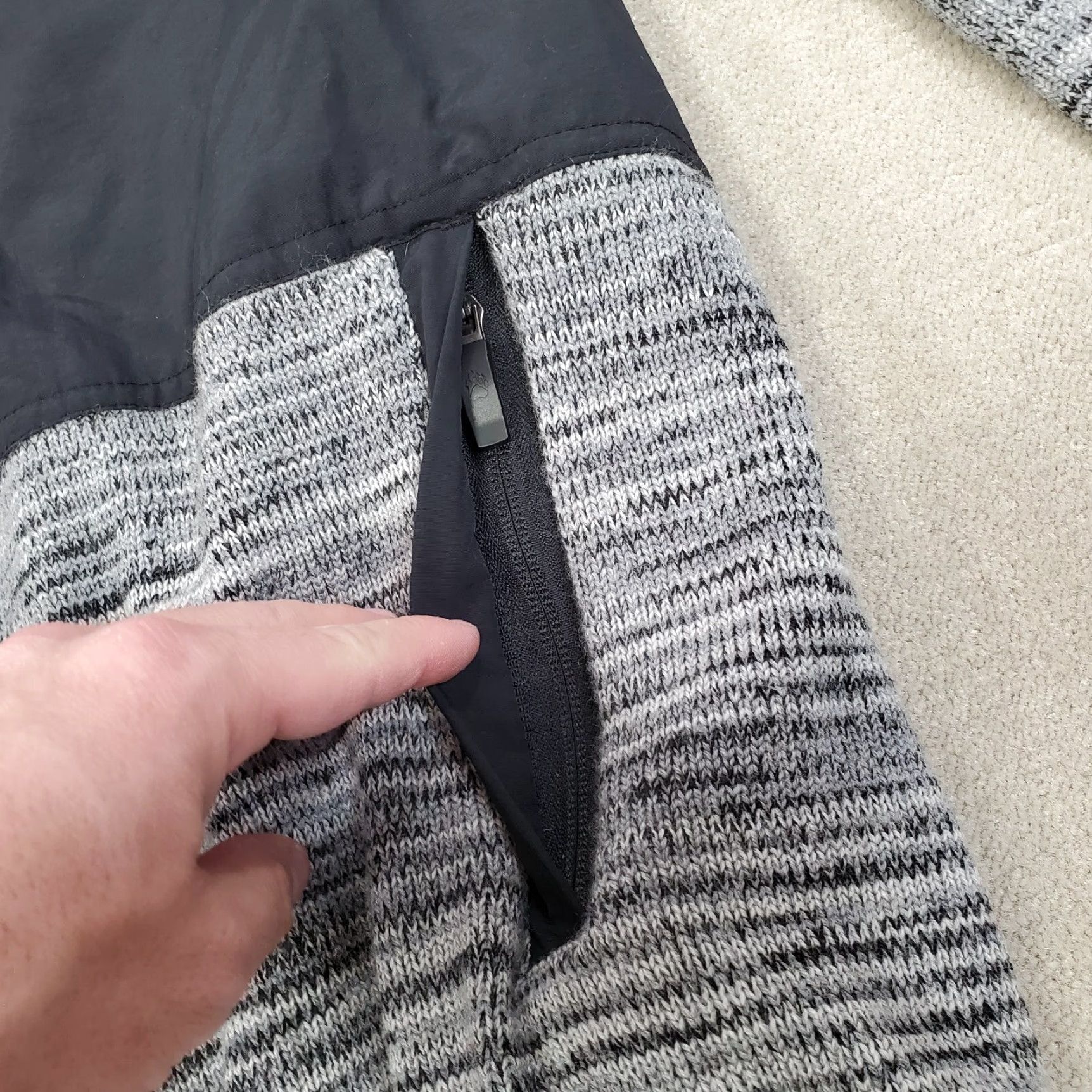 Vintage Duluth Jacket Mens L Gray Merino Wool Coat Full Zip Knit Windbreaker Outdoor Pockets Size US L / EU 52-54 / 3 - 3 Thumbnail