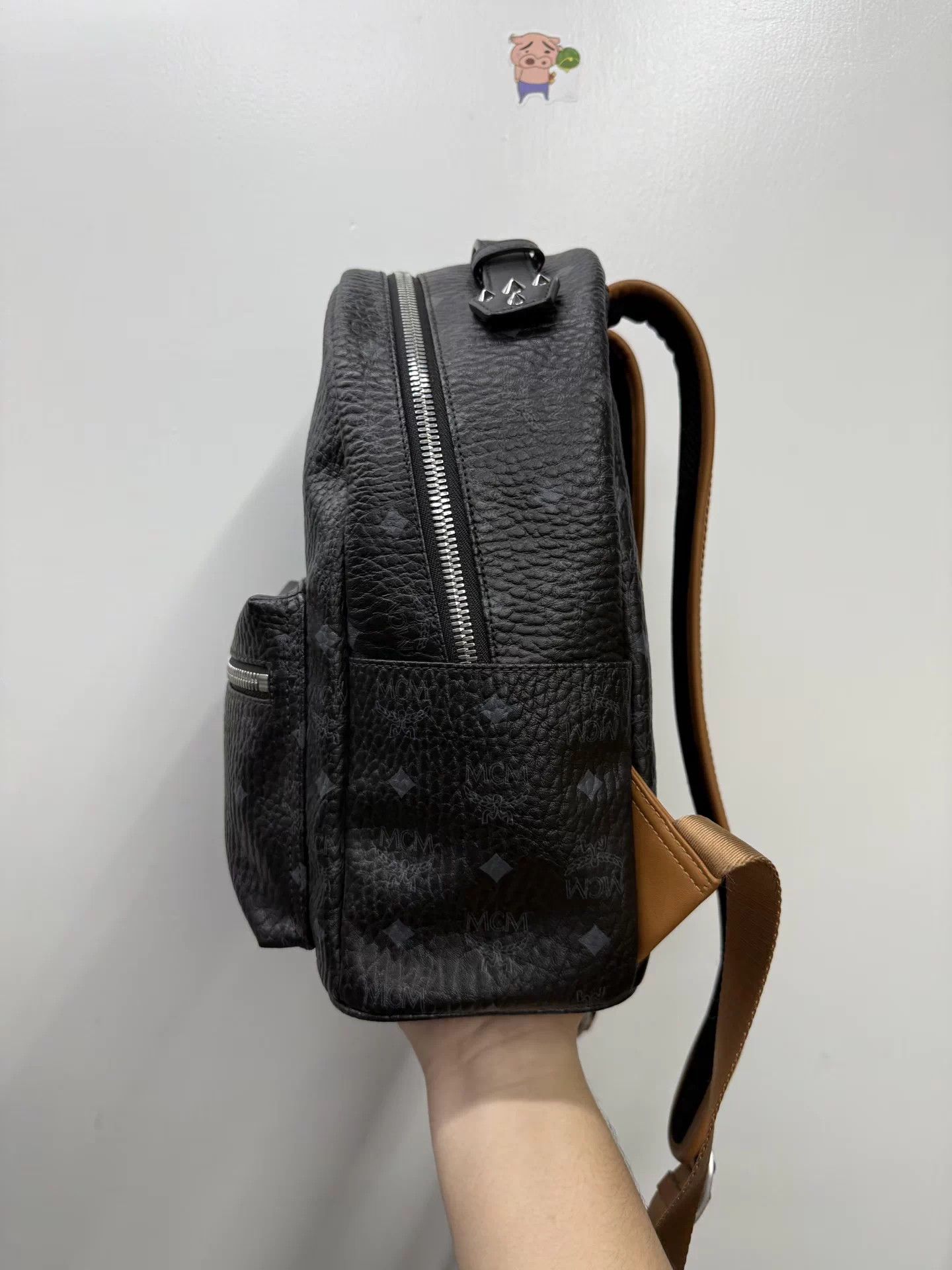 MCM MCM Studded Black All Over Print Small Backpack Size ONE SIZE - 4 Thumbnail