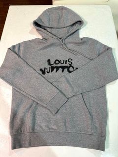 Louis Vuitton Men's Xs Classic Grey LV Logo Zip Up Sweashirt Hoodie 120lv32