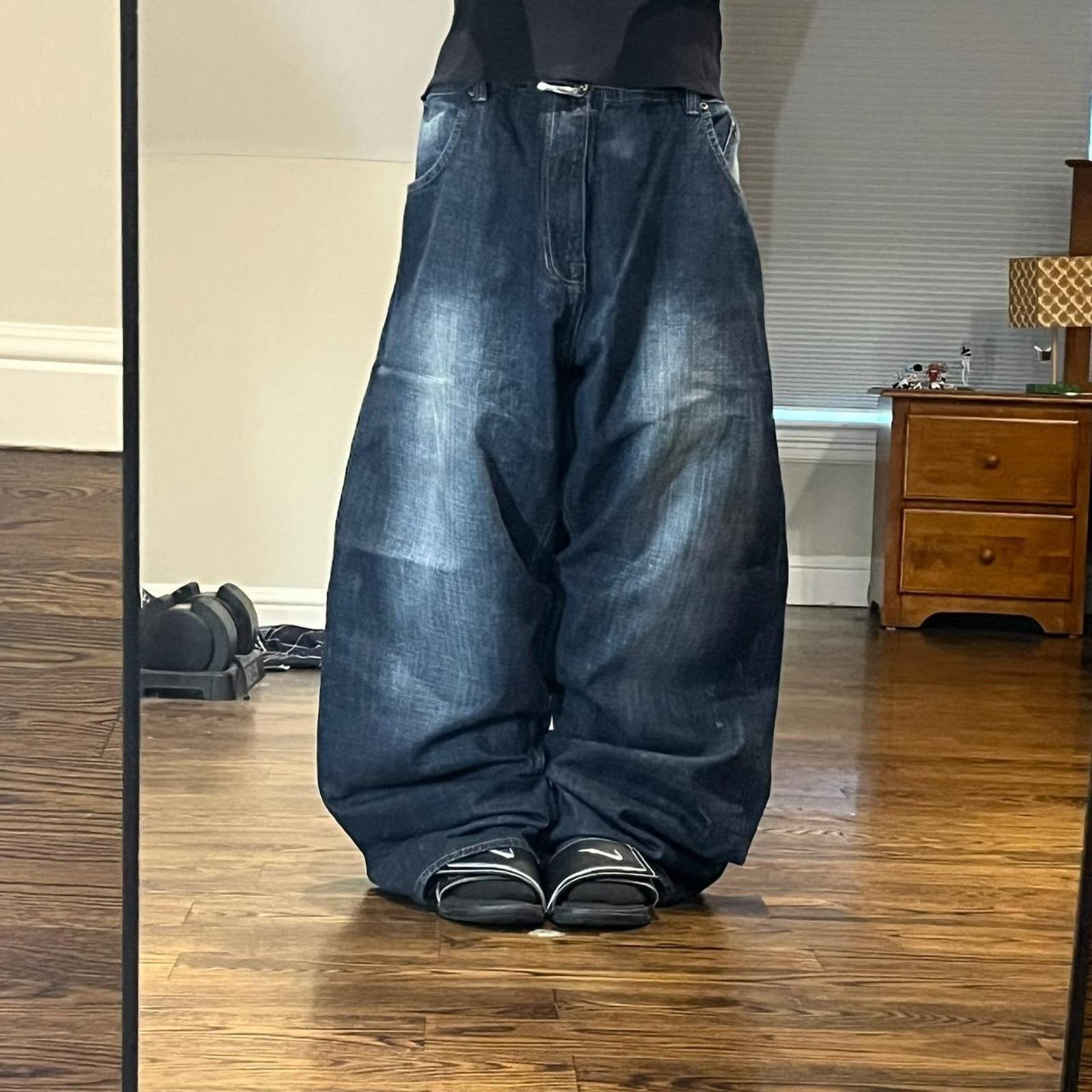 Ecko Unltd. × JNCO vintage rare 2000s ultra baggy wide leg faded darkwash ecko Size US 40 / EU 56 - 1 Thumbnail