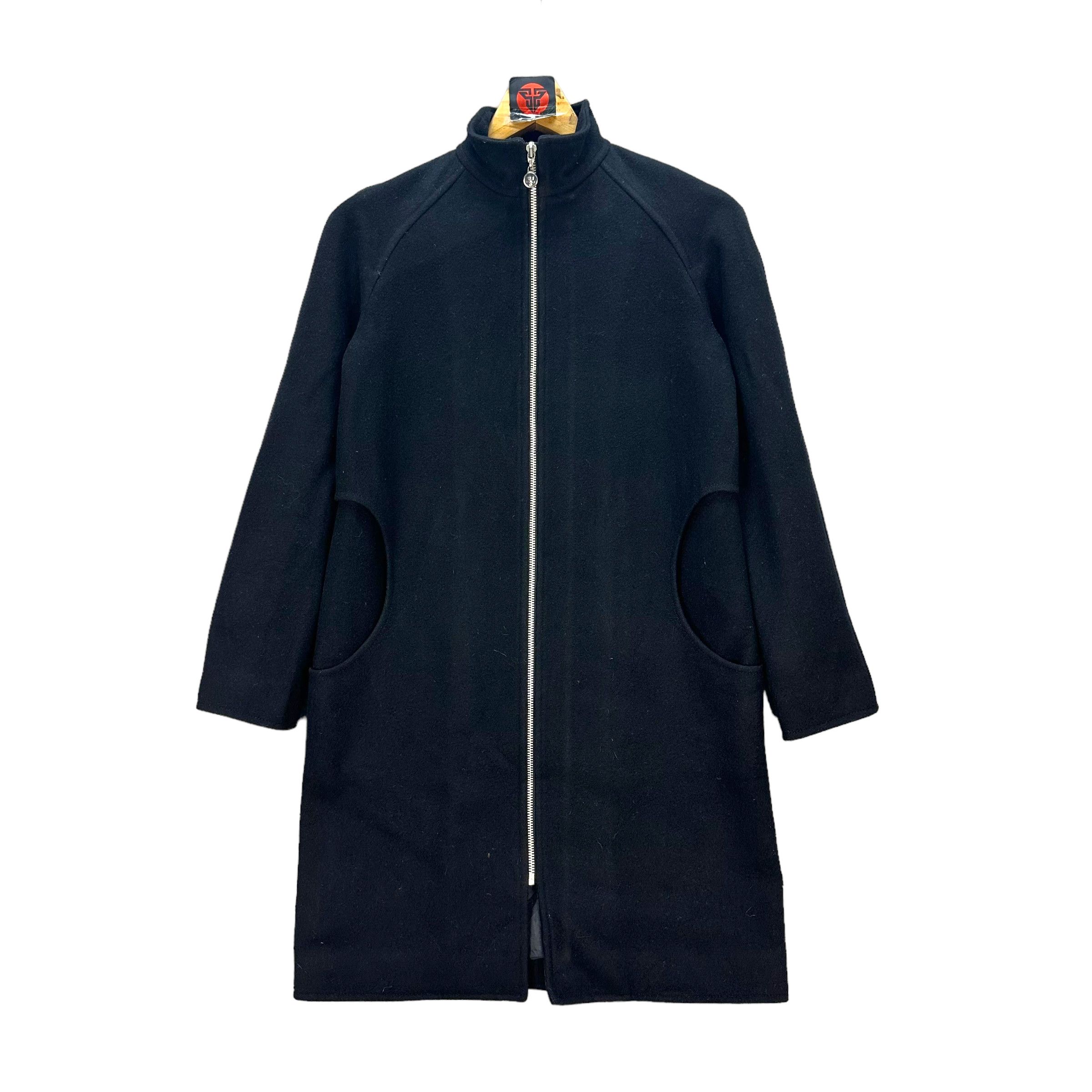 Courreges VINTAGE COURREGES WOOL ZIPPER OVERCOAT JACKET #7672-163 Size S / US 4 / IT 40 - 1 Thumbnail