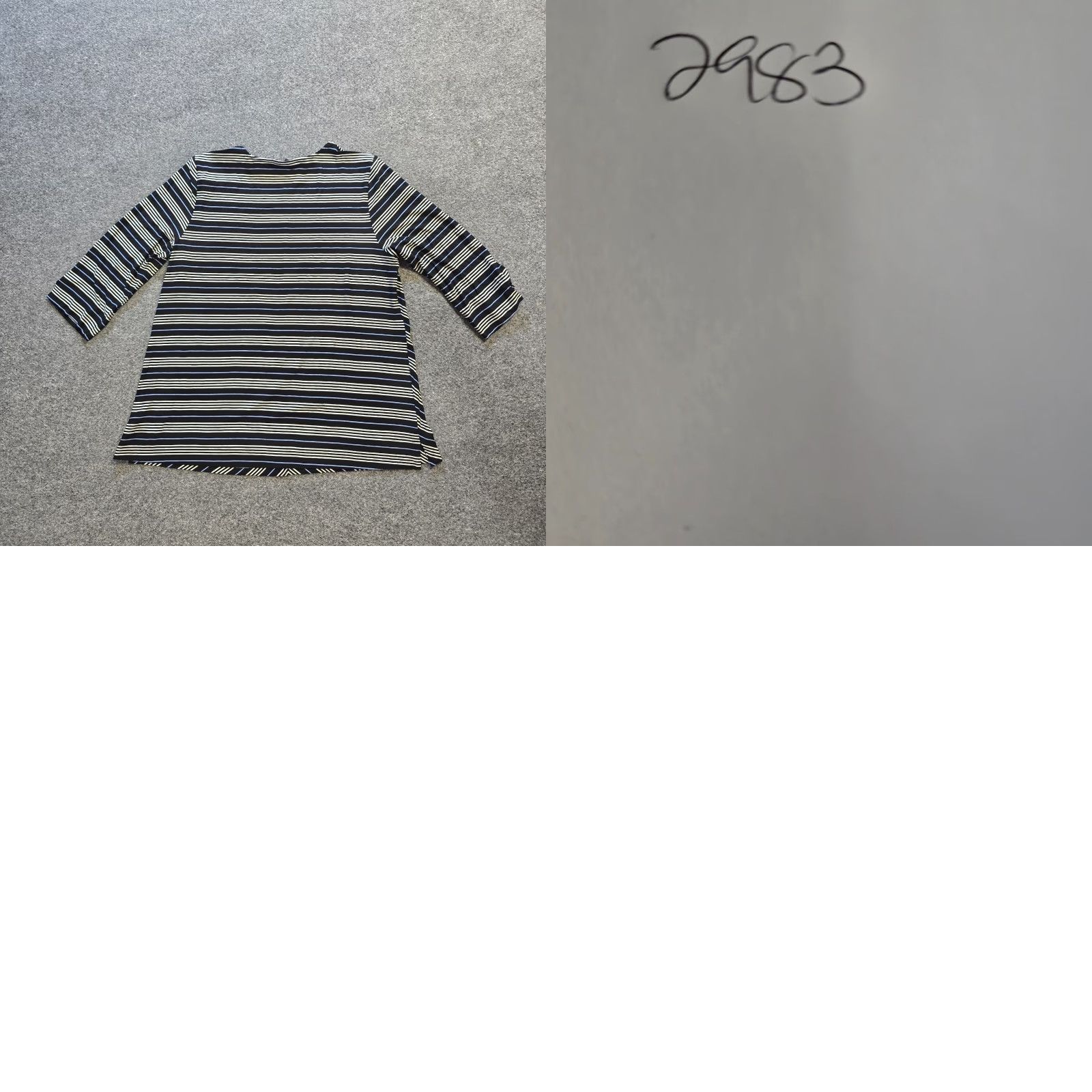 J. Jill J. Jill Top Womens Size Medium Black Stripe Boxy 3/4 Sleeves Stretchy Wearever Shirt Mens Womens Size M / US 6-8 / IT 42-44 - 8 Thumbnail