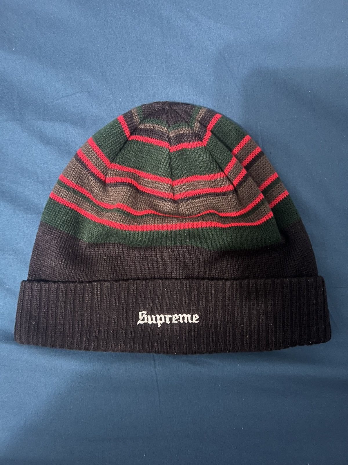 Supreme Supreme Ombré Green & Red Striped Beanie Size ONE SIZE - 1 Preview