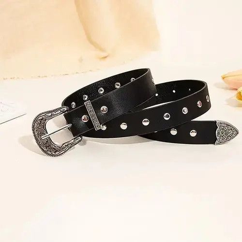VIBE Y2K Buckle PU Leather Belt Size ONE SIZE - 1 Thumbnail