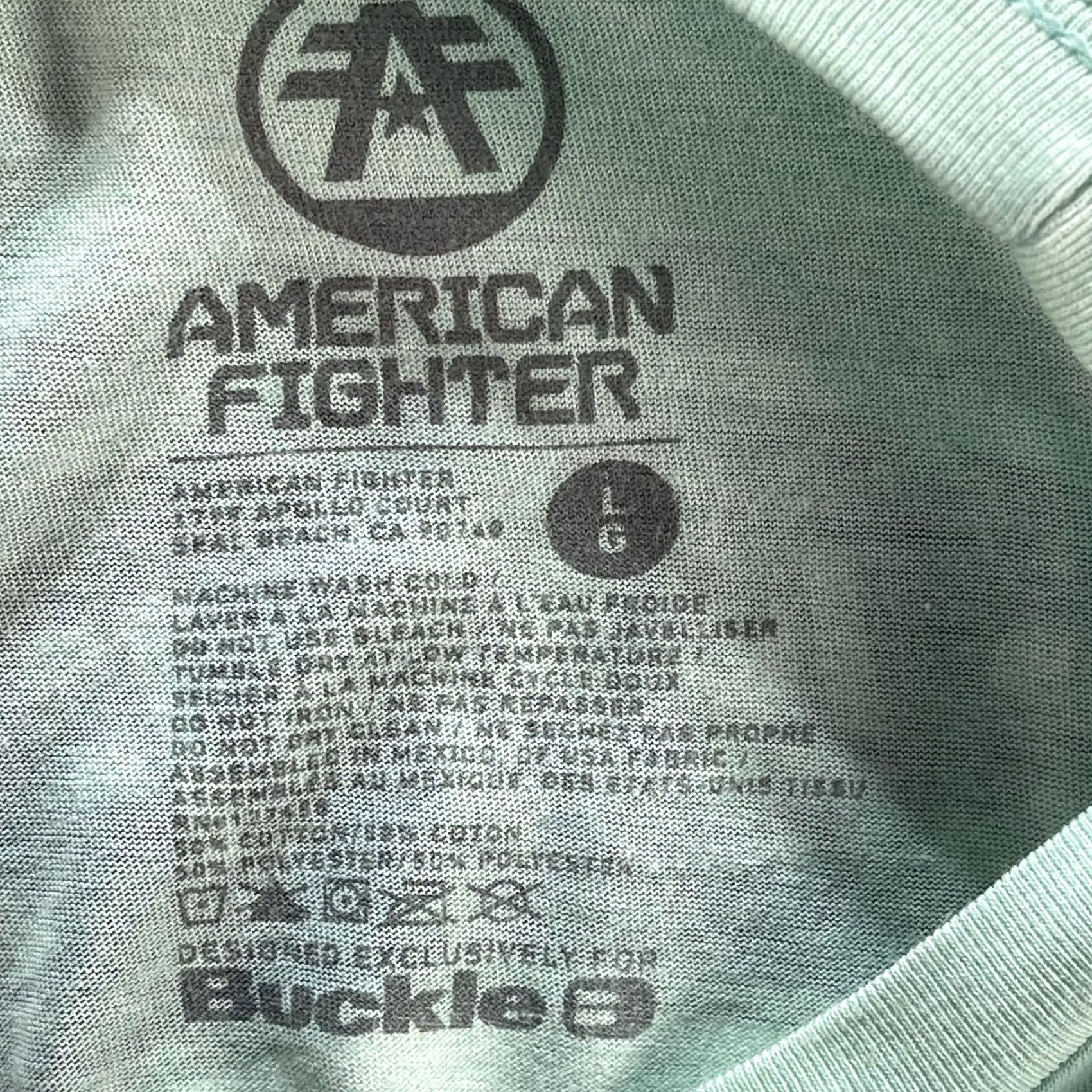 Vintage VINTAGE American Fighter Shirt Mens Large Green Graphic Tee Training Division Athletic Size US L / EU 52-54 / 3 - 7 Thumbnail