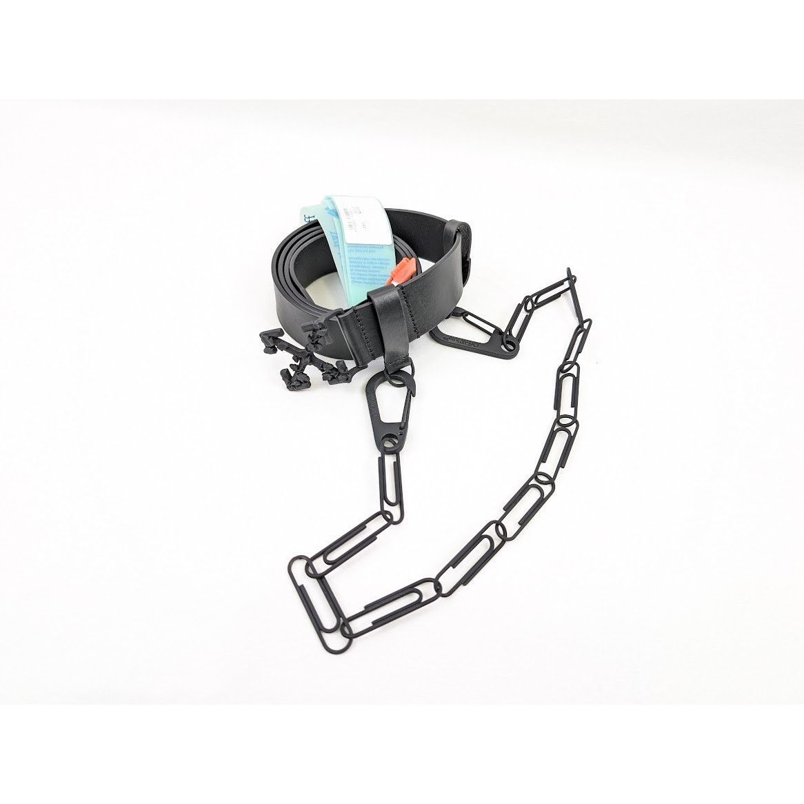 Off-White o1rshd1 Size: L/XL / Leather Belt with Chain in Black Size ONE SIZE - 3 Thumbnail