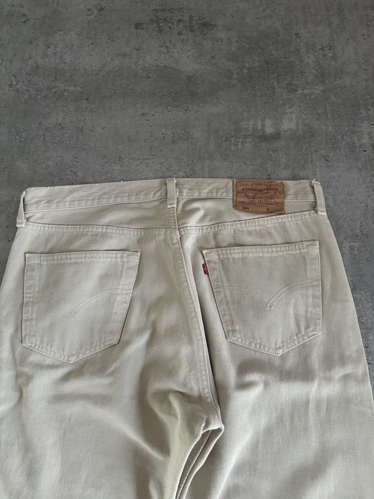 Levi's × Levi's Vintage Clothing × Vintage Levi’s 501 Baggy 90s Jeans Denim Rap Skate Y2K Beige Vintage Size US 36 / EU 52 - 3 Thumbnail
