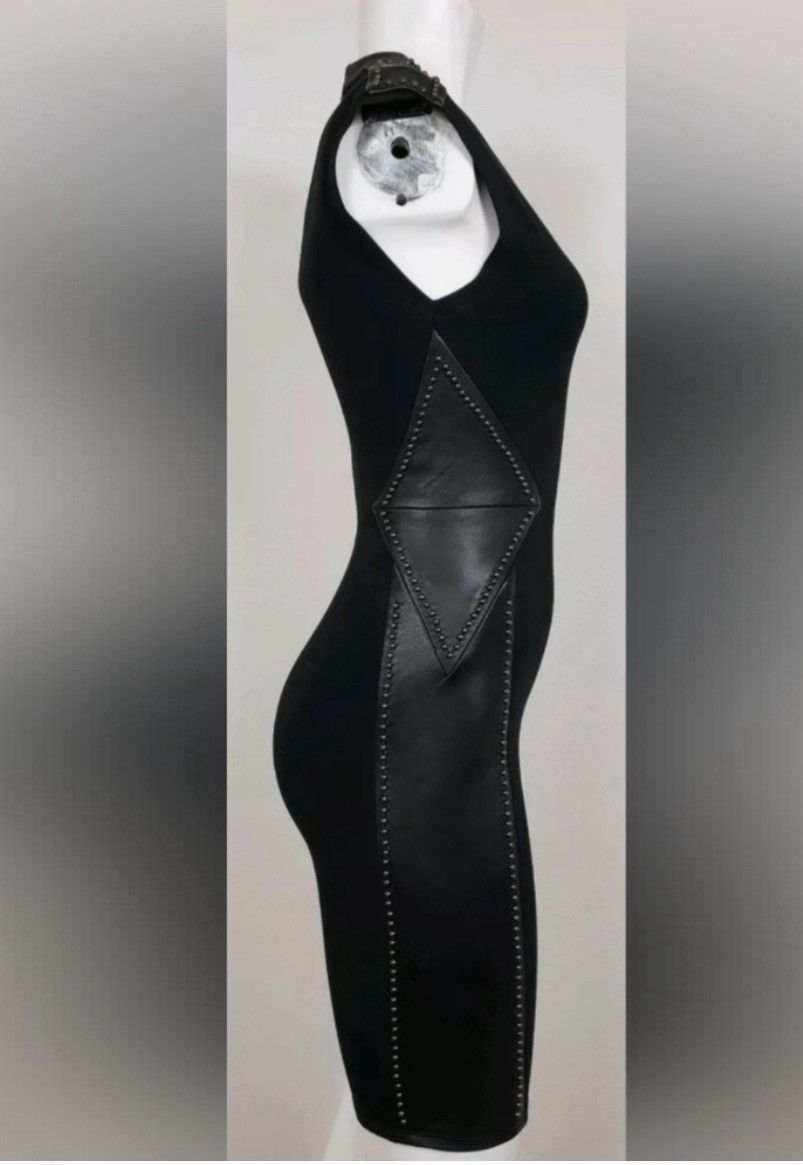 Haute Hippie Haute Hippie Black Sleeveless Lambskin Leather studded Dress Size XS / US 0-2 / IT 36-38 - 4 Thumbnail