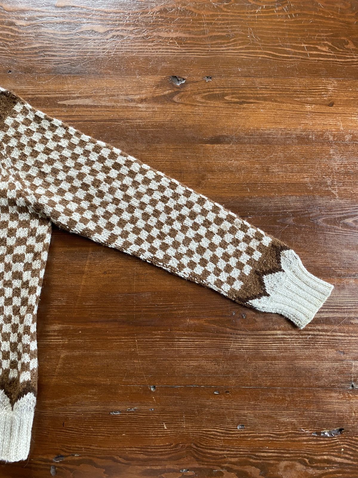 Vintage Vintage 60’s Fotrama Alpaca Wool Checkered Raglan Sweater Size US S / EU 44-46 / 1 - 10 Thumbnail