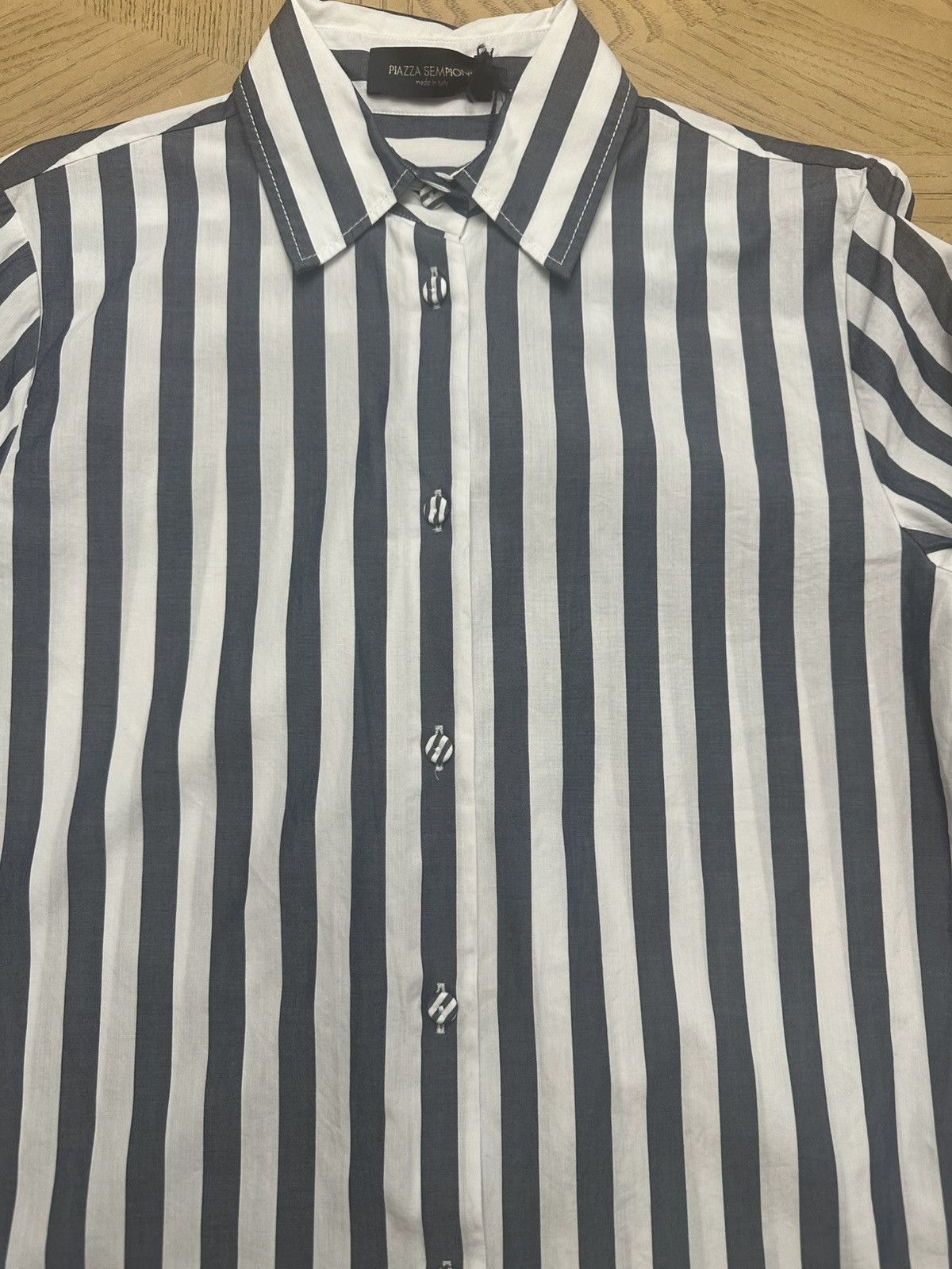 Piazza Sempione PIAZZA SEMPIONE Striped Shirt Blue and white Size M / US 6-8 / IT 42-44 - 4 Thumbnail