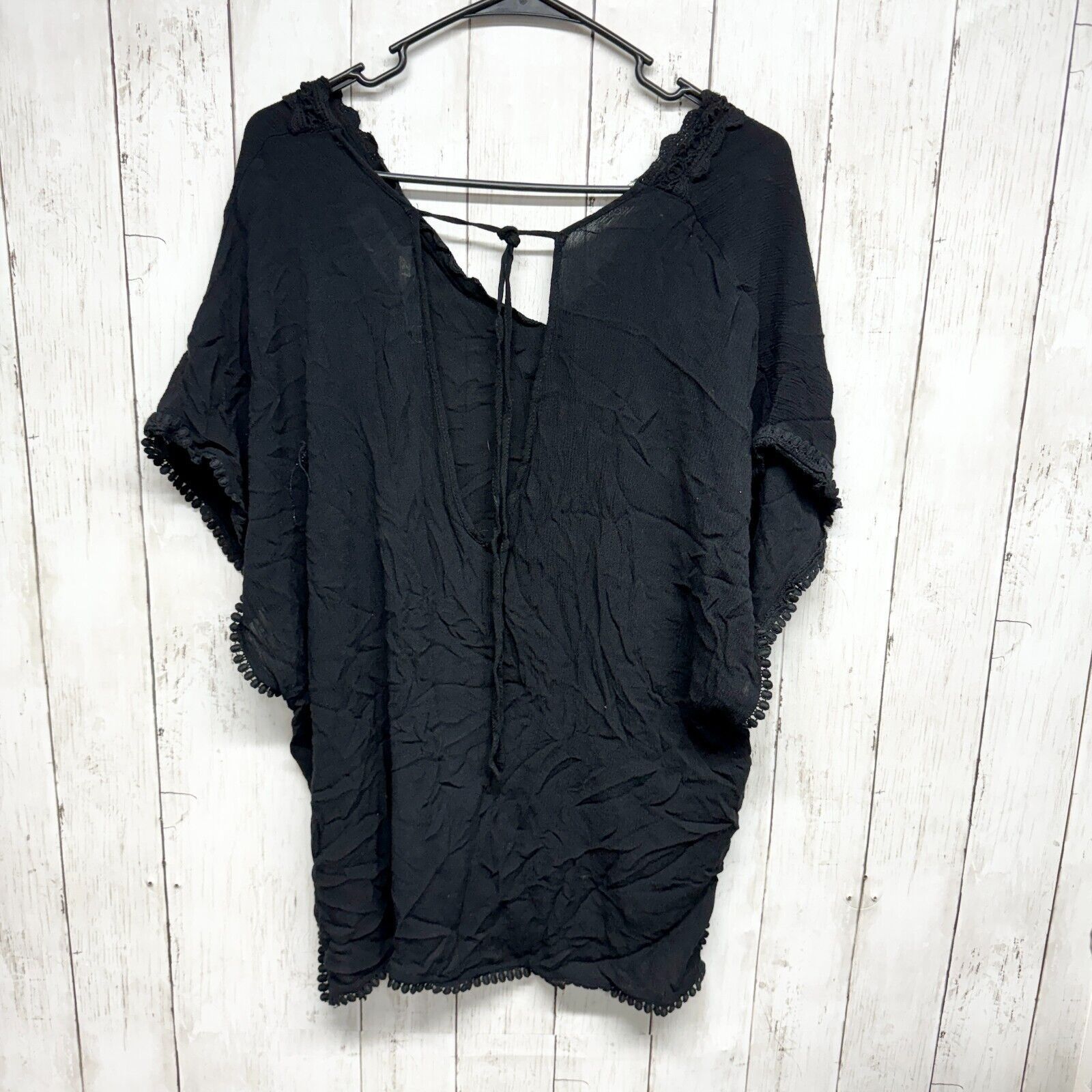 Other Francesca's Coverup Size OS Black High Low Swim Deep V Neck Size ONE SIZE - 4 Thumbnail