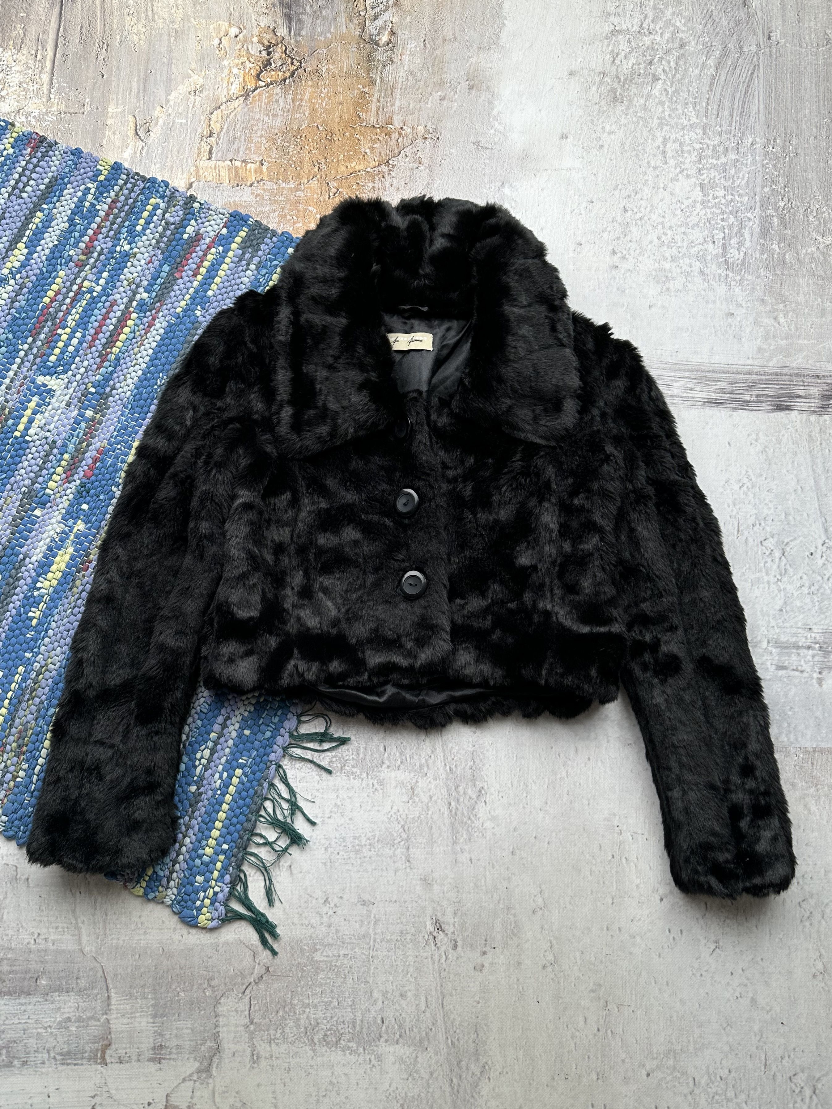 Japanese Brand Vintage Faux Fur Cropped Coat A216D15(391) Size S / US 4 / IT 40 - 1 Thumbnail
