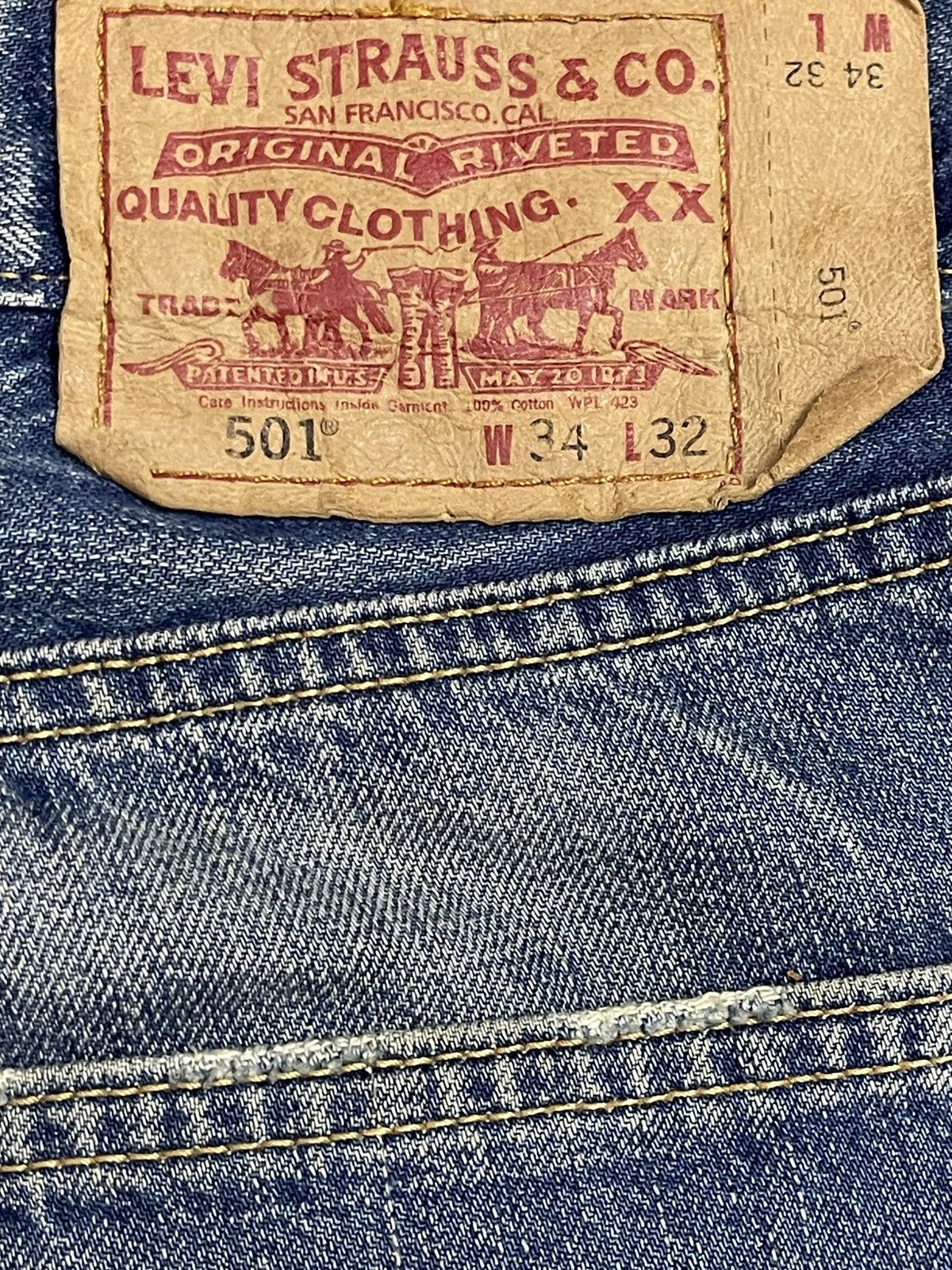 Levi's Vintage Levis 501 Blue Faded Wash Distress Style Jeans Size US 36 / EU 52 - 9 Thumbnail