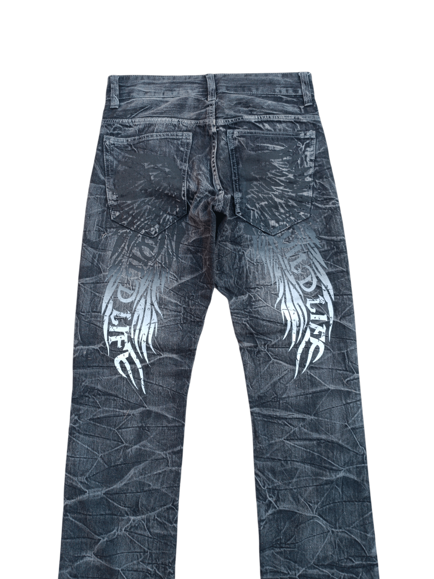 Japanese Brand Vintage Wild Life LGB Style Whiskers Skulls Denim Pants Size US 32 / EU 48 - 1 Thumbnail