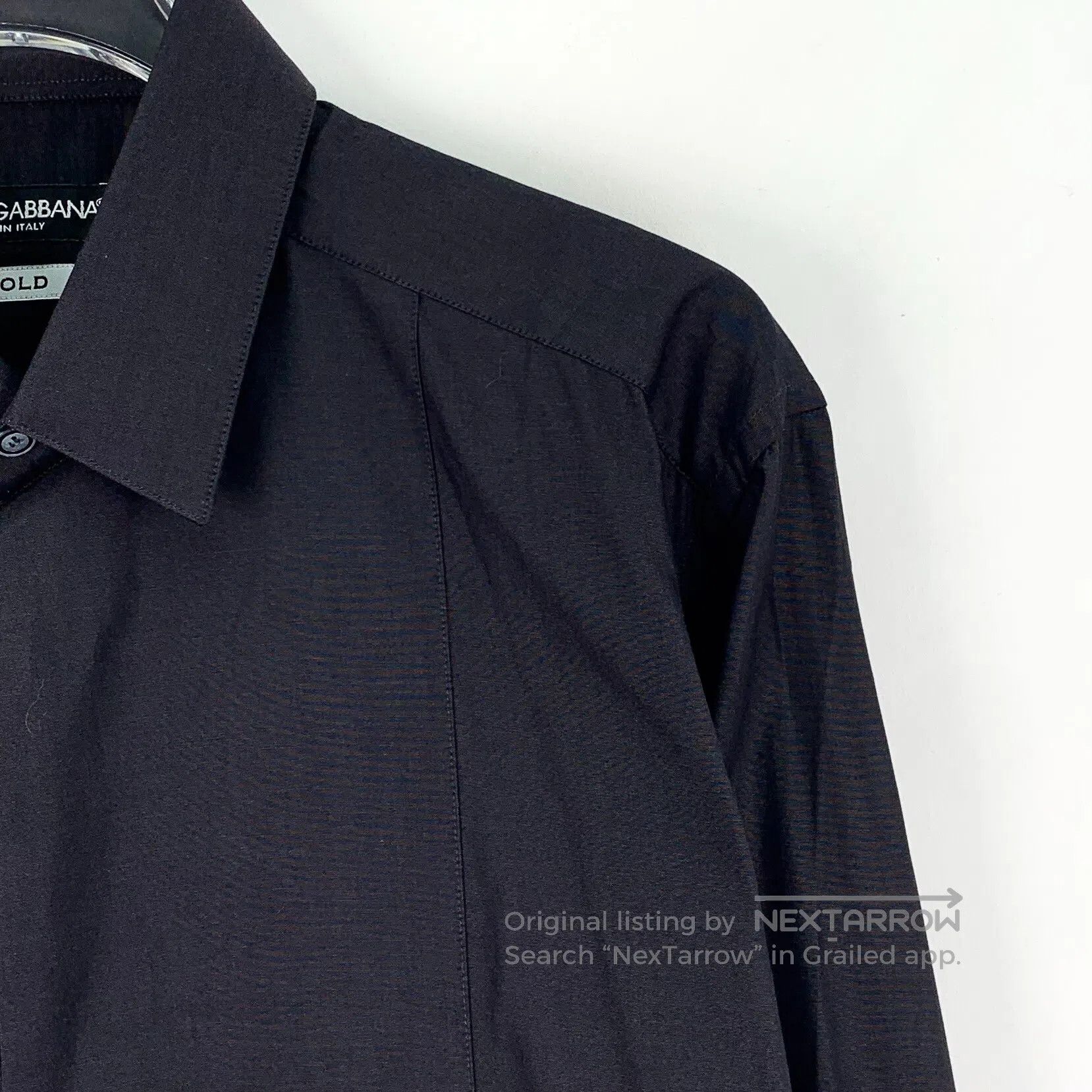 Dolce & Gabbana Dolce Gabbana Black Cotton Collared Single-Breasted Long-S Size S / US 4 / IT 40 - 3 Thumbnail