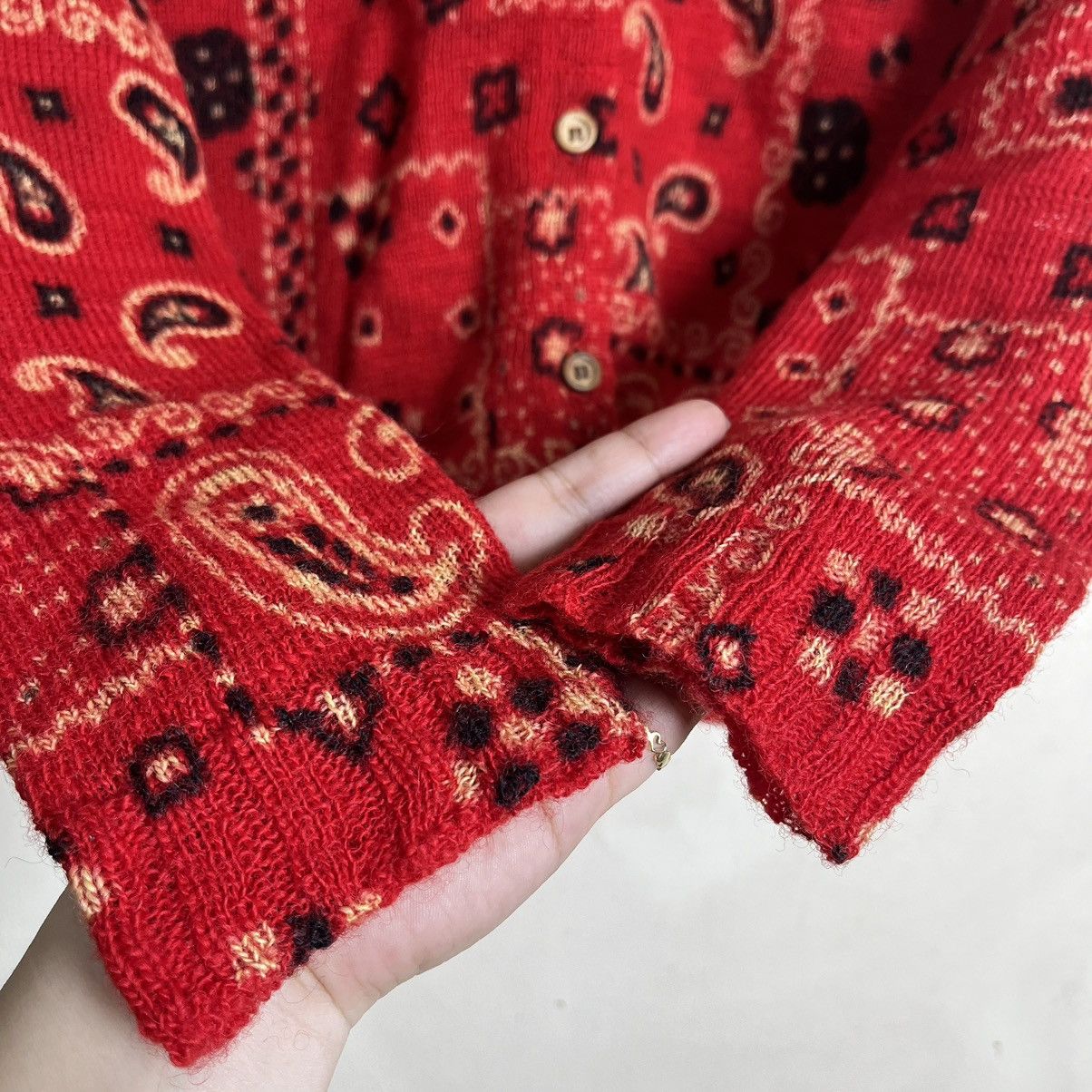 Hysteric Glamour 90's Hysteric Glamour Paisley Cardigan Knitted Sweater Size ONE SIZE - 5 Thumbnail