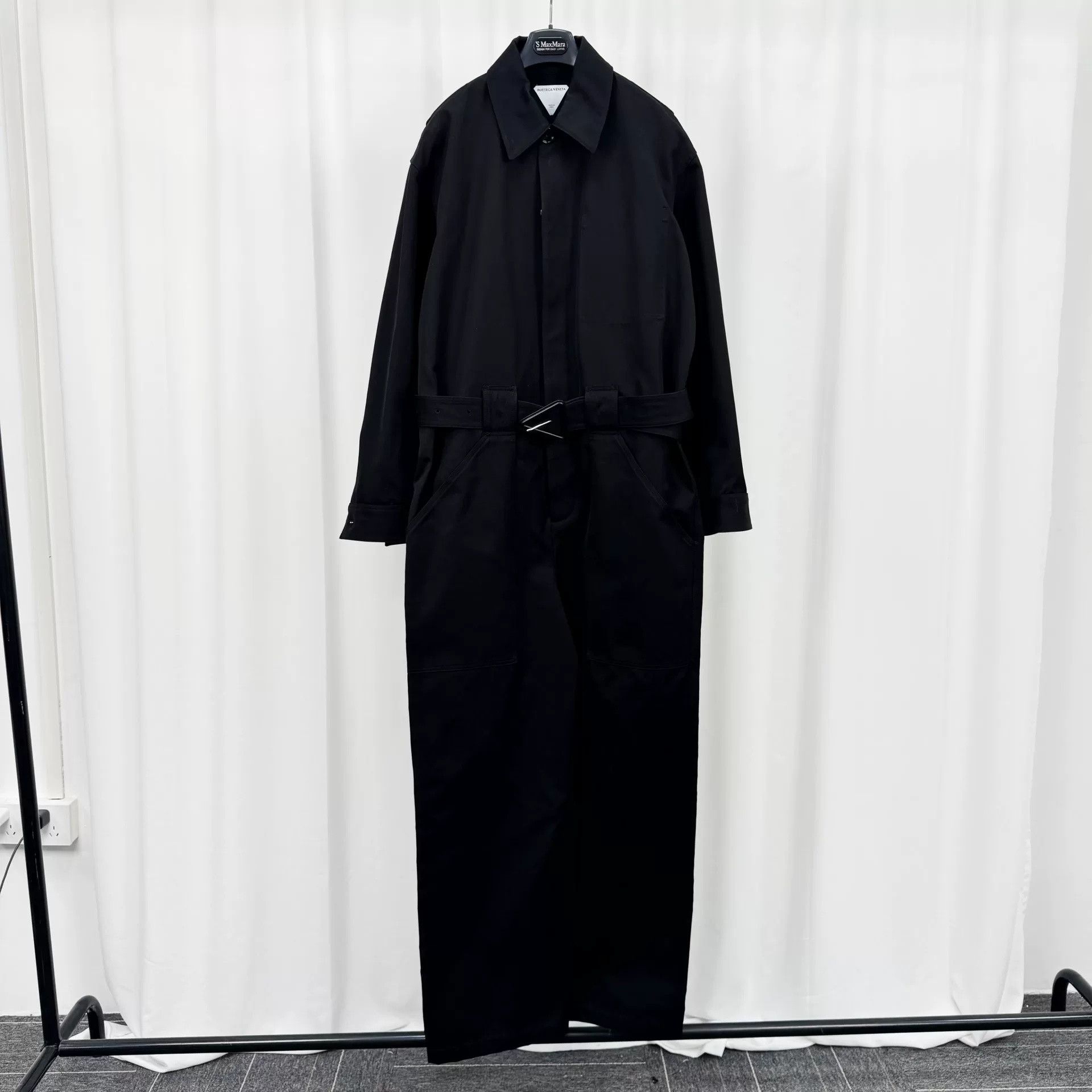 Bottega Veneta Bottega Veneta Black Belted Workwear Jumpsuit Size US 28 / EU 44 - 1 Preview