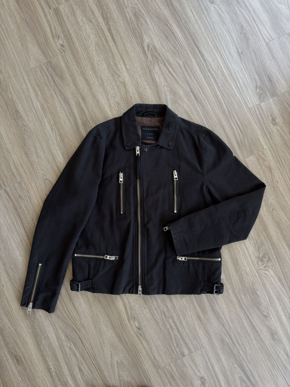 Allsaints Surplus Biker Zipper Jacket Black Size US XL / EU 56 / 4 - 1 Thumbnail