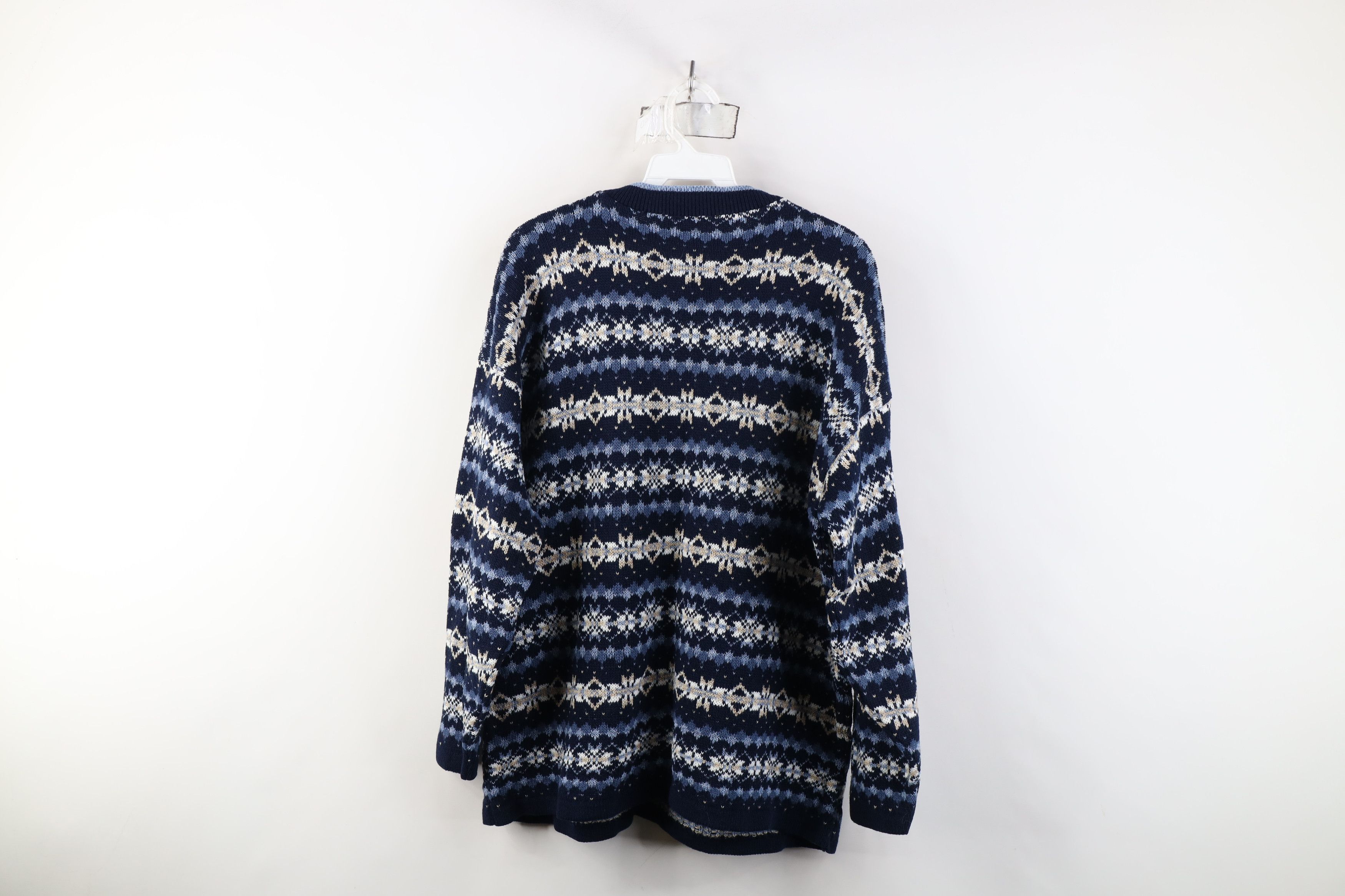 Vintage Vintage 90s Streetwear Fair Isle Knit Crewneck Sweater Size L / US 10 / IT 46 - 7 Thumbnail
