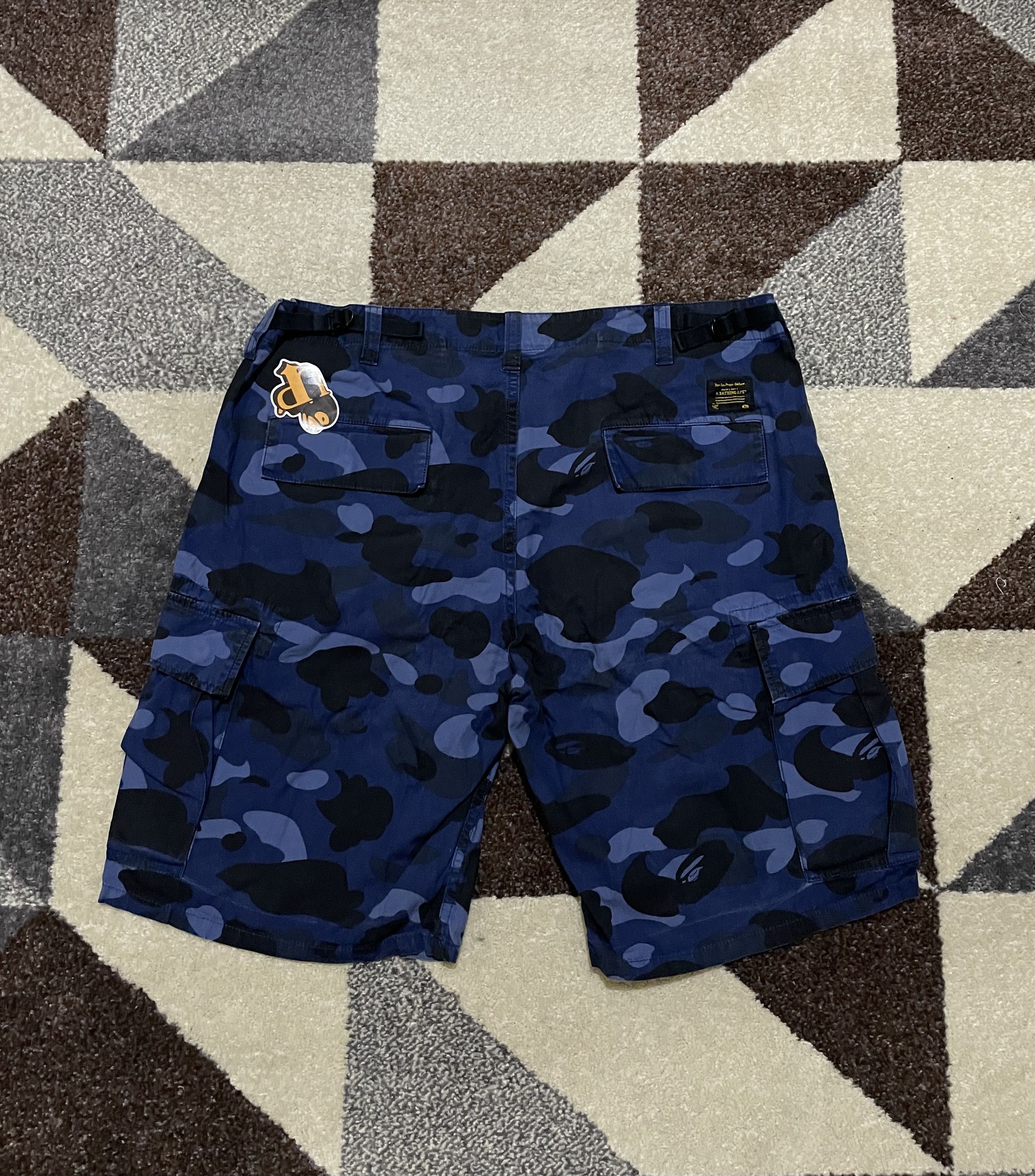 Bape Bape Blue Camo Cargo Short Size US 35 - 5 Thumbnail