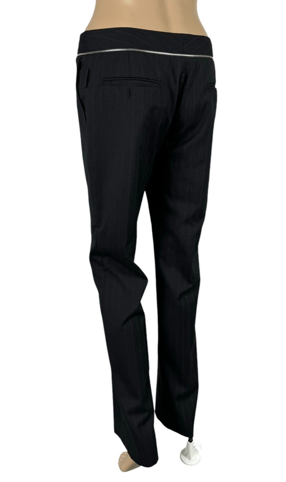 Dolce & Gabbana × Vintage Dolce & Gabbana Striped Dress Pants Virgin Wool Zips Decor Size 26" / US 2 / IT 38 - 6 Thumbnail
