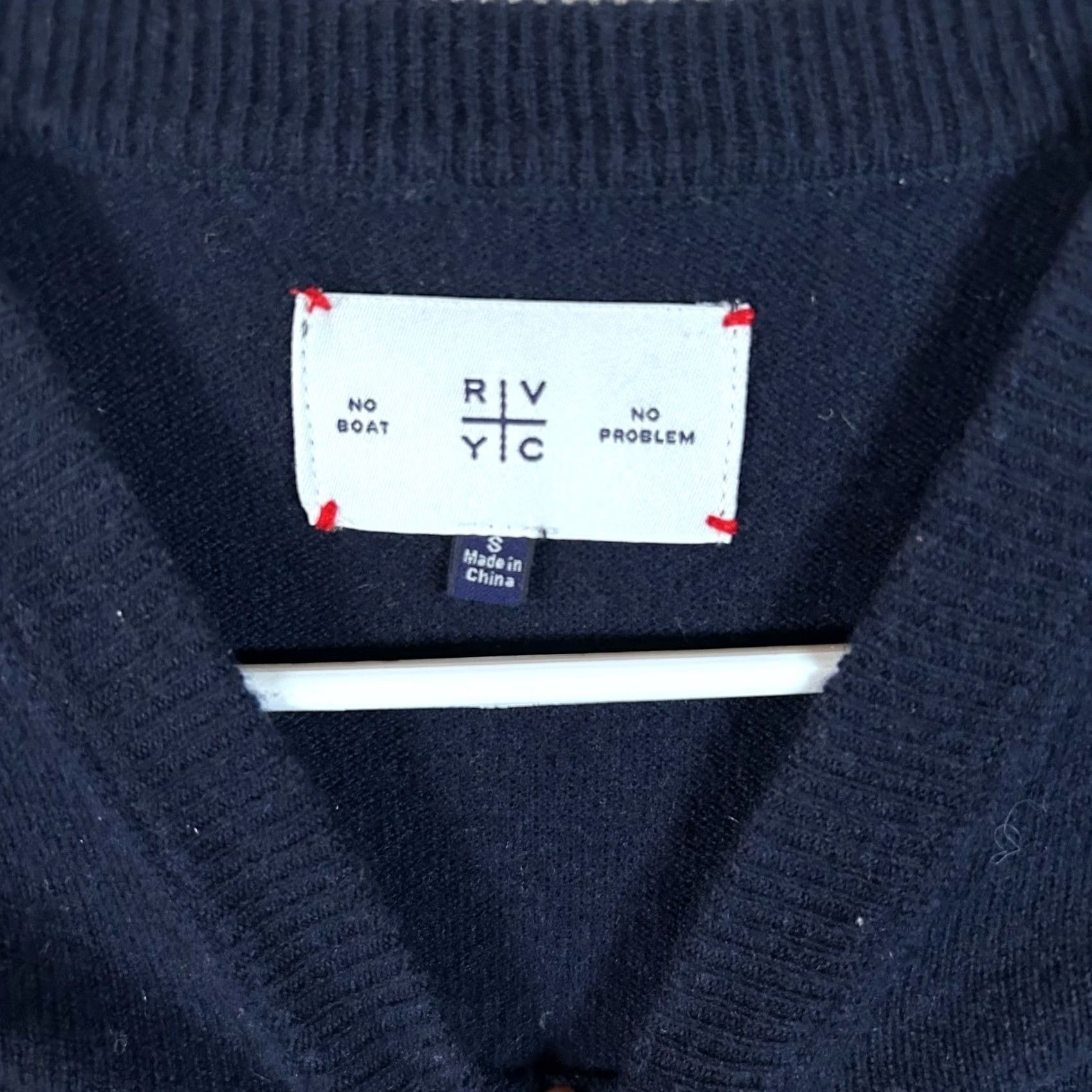 Vintage RVYC Navy Blue Merino Wool Cashmere Blend V-Neck Sweater Mens Small Size US S / EU 44-46 / 1 - 2 Thumbnail
