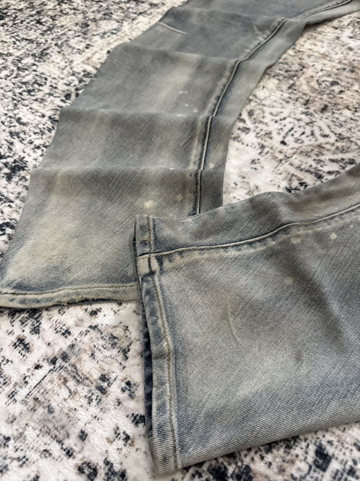If Six Was Nine 2000s PPFM Japan Panneled Curved Leg Stacked Jeans Size US 33 - 19 Thumbnail