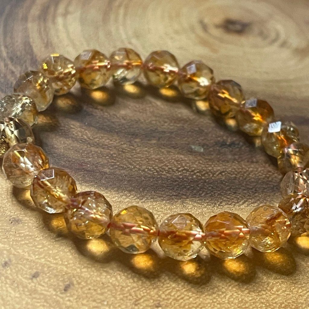 Other Citrine faceted natural beads beaded stretch bracelet new 7. Size ONE SIZE - 7 Thumbnail