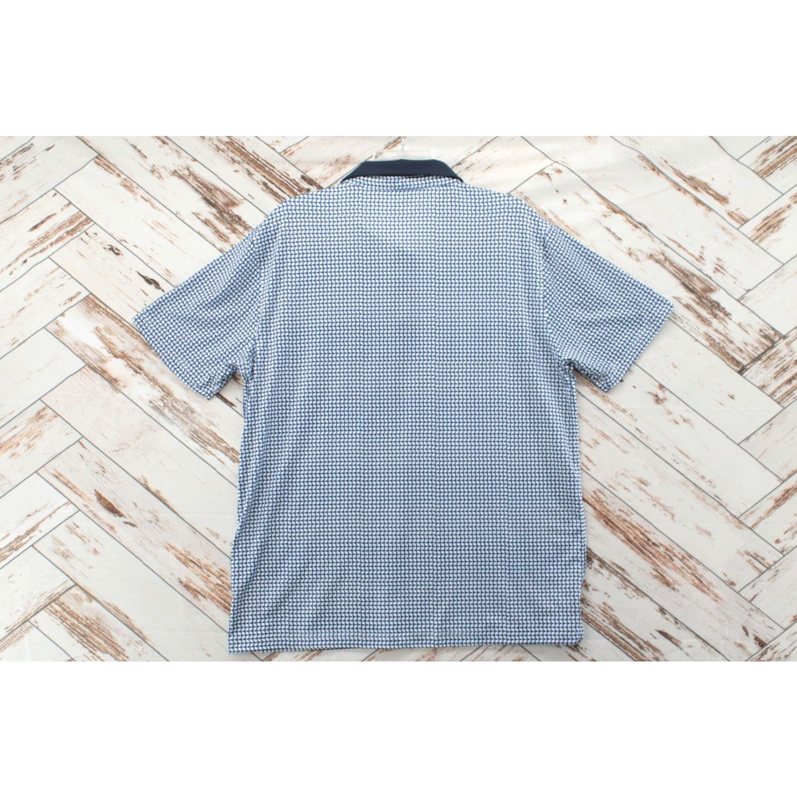 Vintage Maelreg Performance Polo Shirt Men L Blue White Stretch Golf Geometric Size US L / EU 52-54 / 3 - 6 Thumbnail