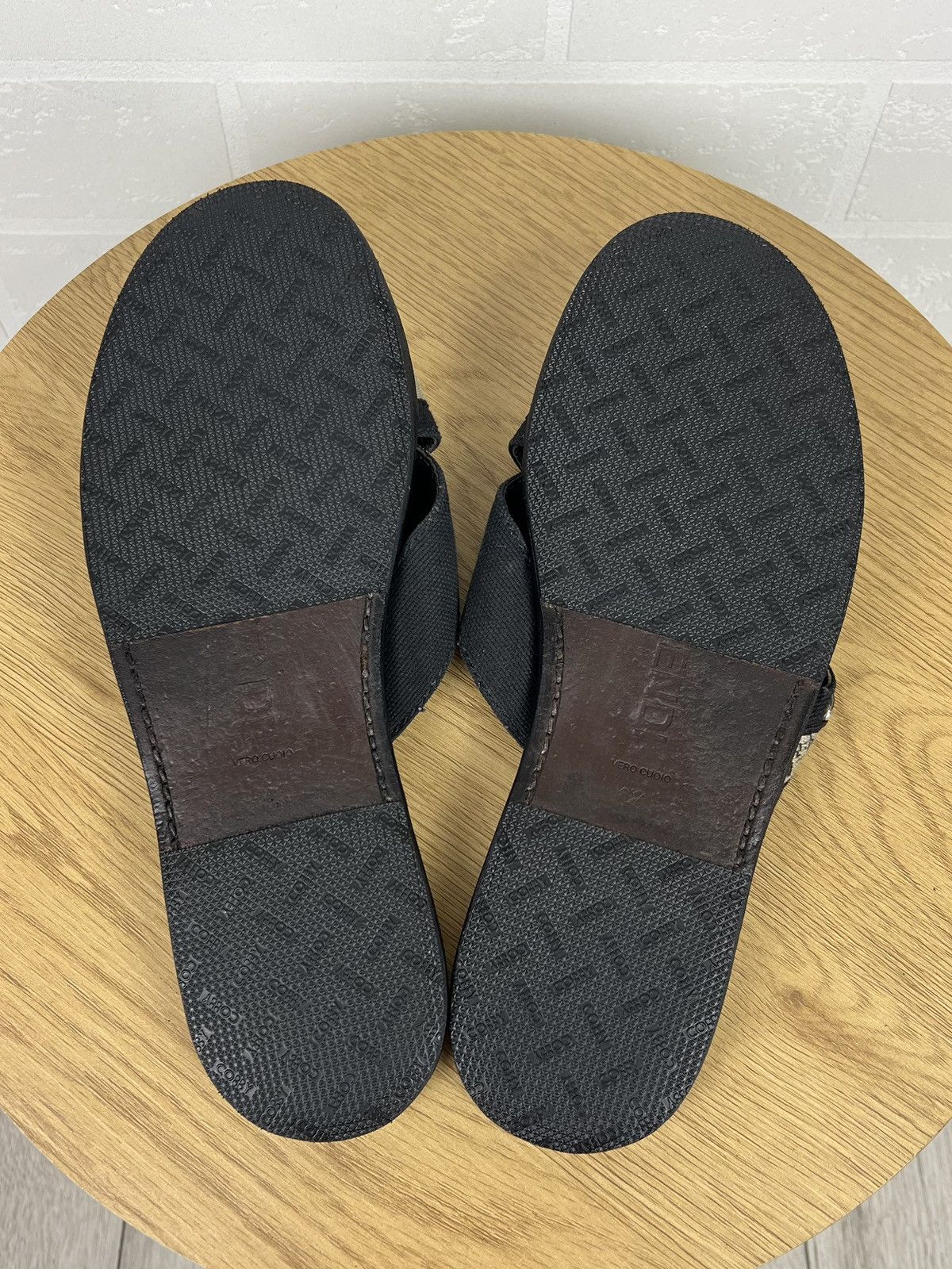 Fendi FENDI Sandals Leather Shoes Straps Black Logo Men’s Size US 9.5 / EU 42-43 - 11 Thumbnail