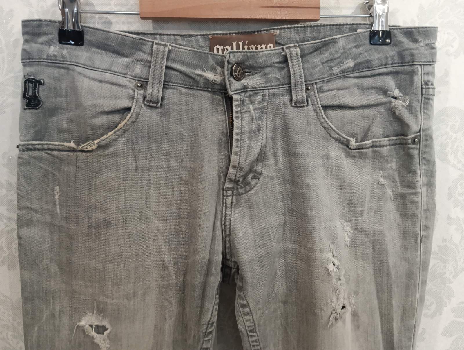 John Galliano John Galliano Women's Gray Jeans Size 31" - 4 Thumbnail
