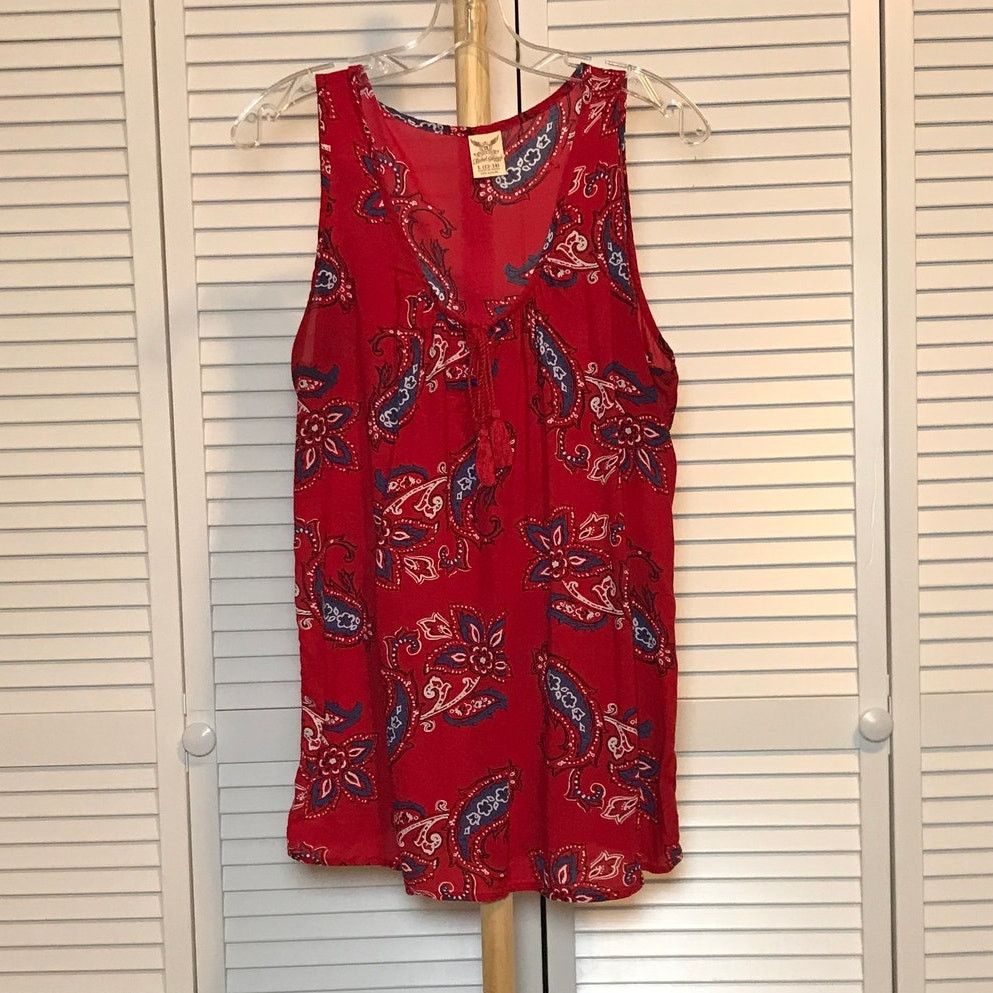 Faded Glory Gaded Glory Paisley V-neck Sleeveless Blouse L Size L / US 10 / IT 46 - 1 Thumbnail